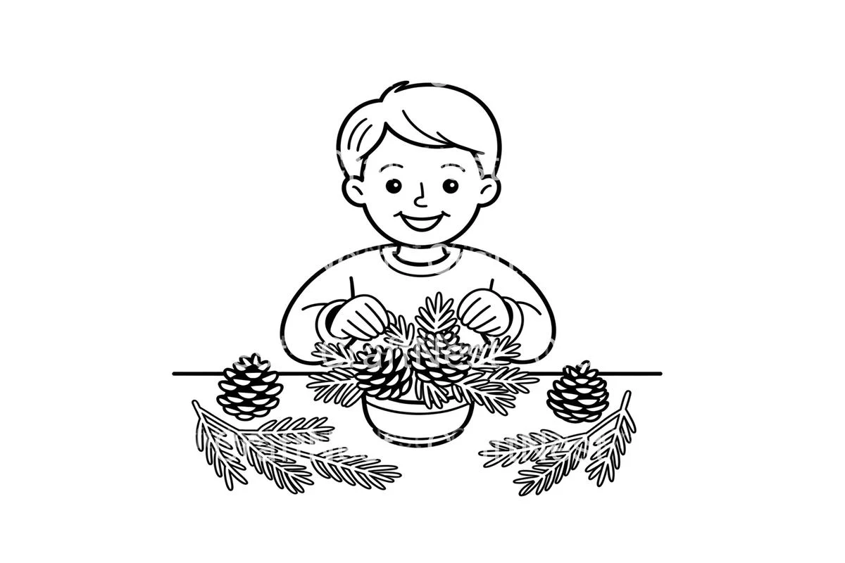 Pinecone and Evergreen Wreath Coloring Books - Image 4