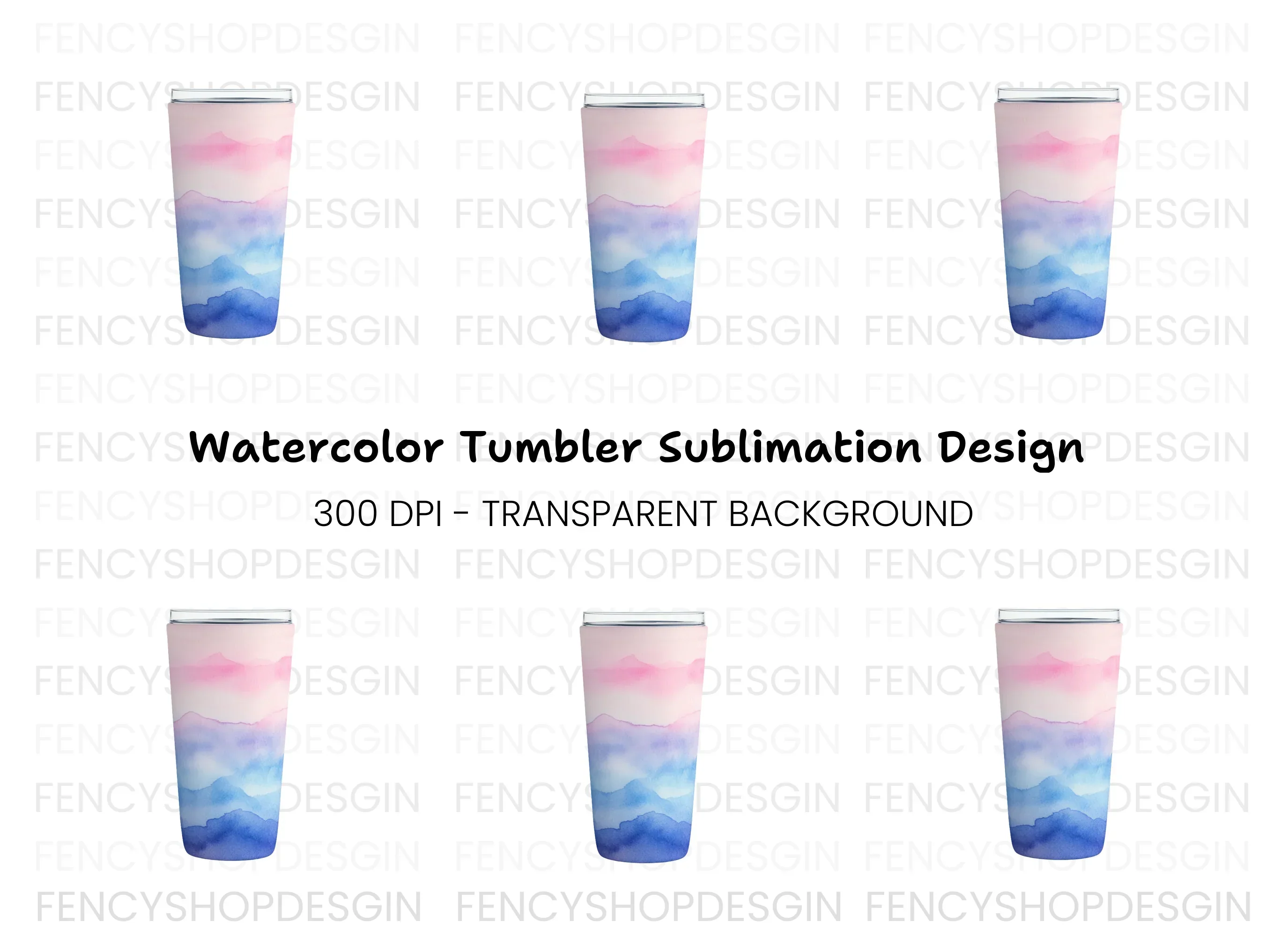 Pink and Blue Tumbler Clipart Bundle