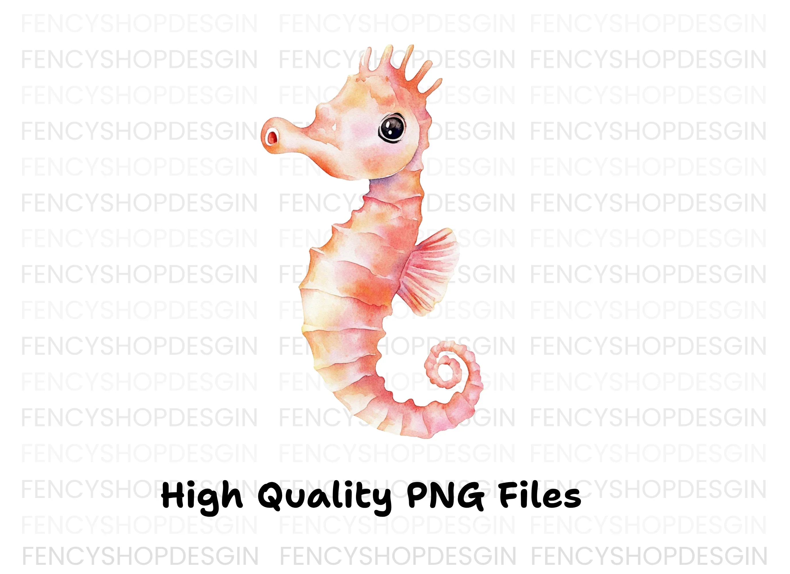 Pink and Orange Seahorse Clipart Bundle - Image 4