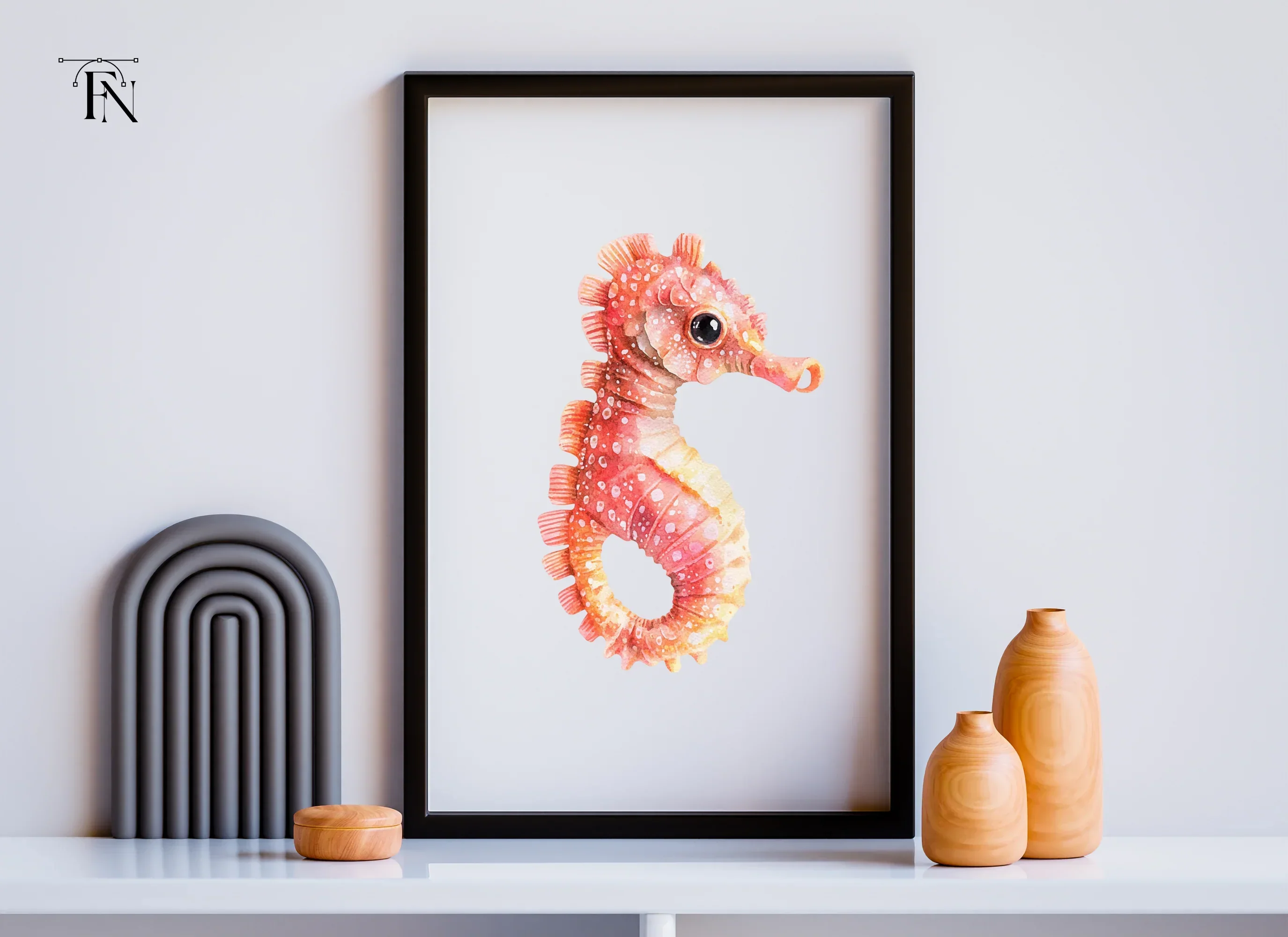 Pink and Orange Seahorse Clipart Bundle - Image 5