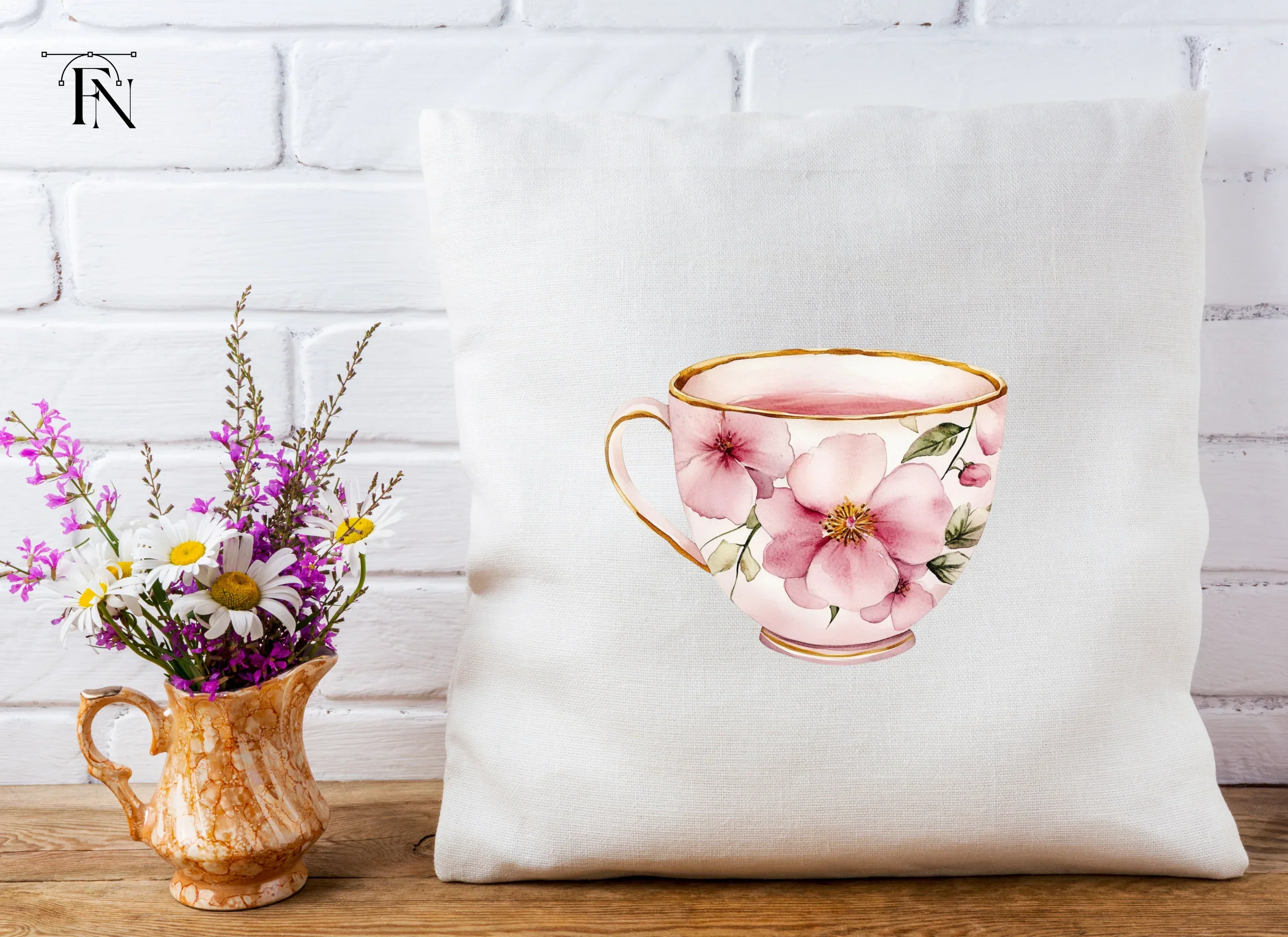 Pink Blossom Teacups Clipart Bundle - Image 5