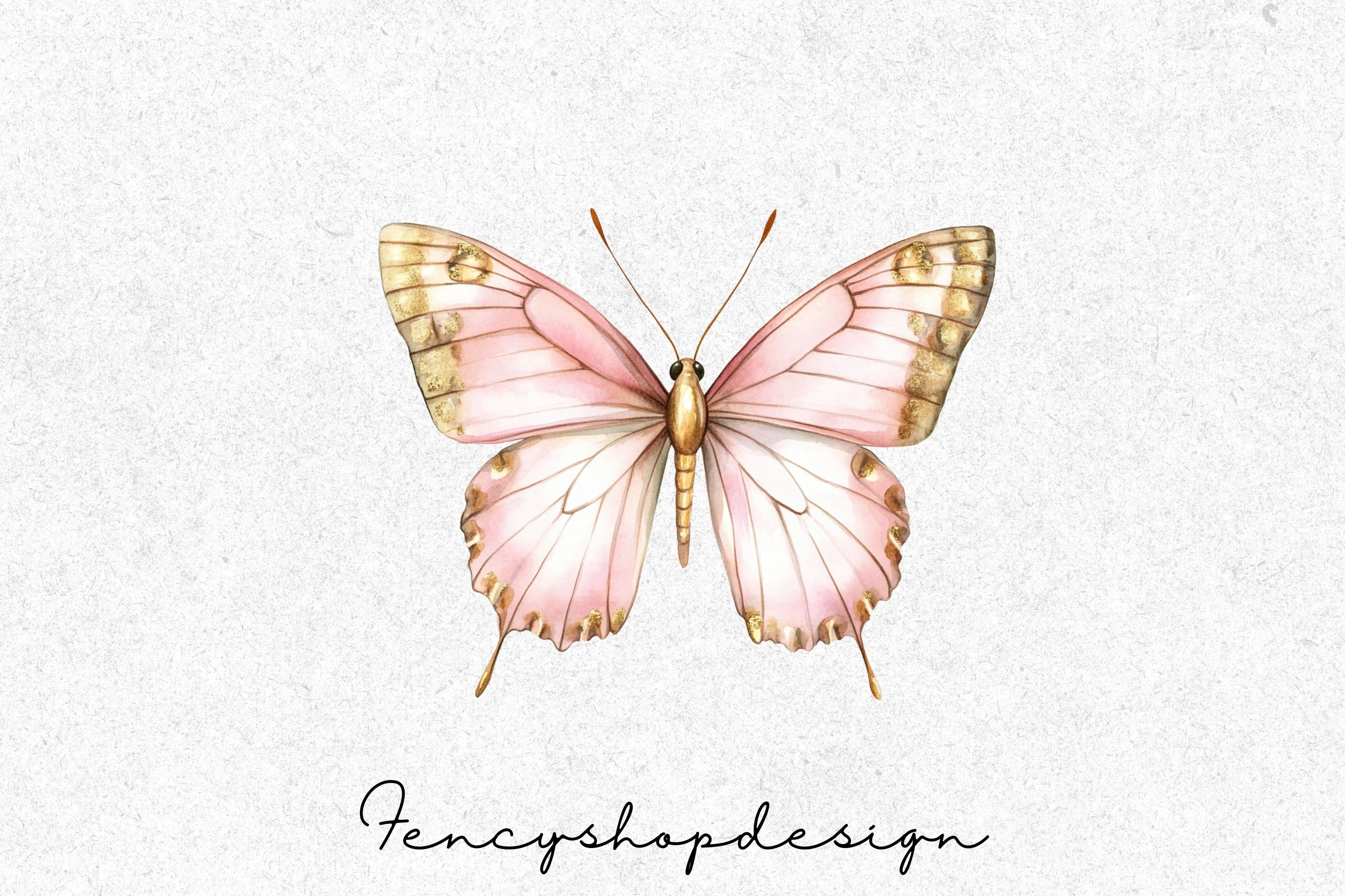 Pink Butterfly Clipart Bundle - Image 7