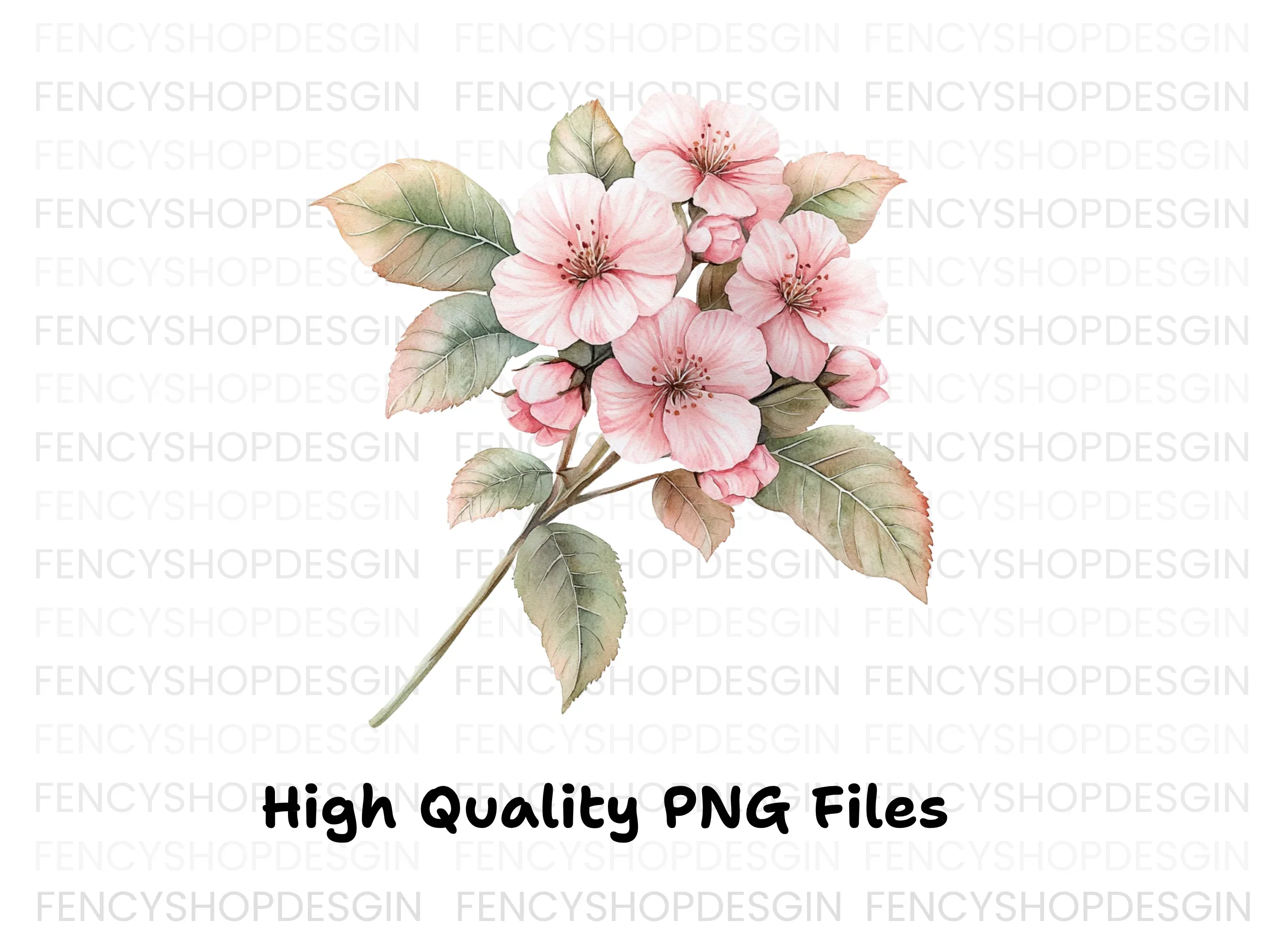 Pink Cherry Blossom Branch Clipart Bundle - Image 2