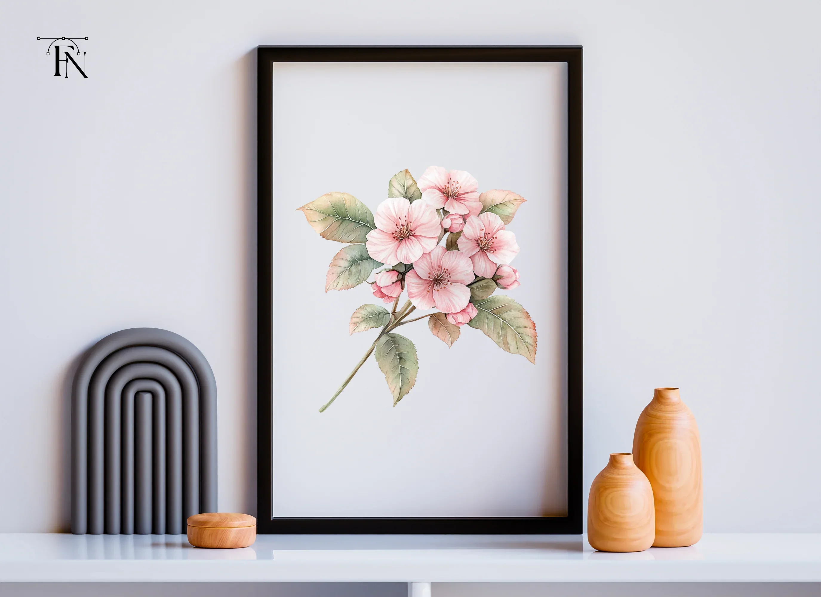 Pink Cherry Blossom Branch Clipart Bundle - Image 3