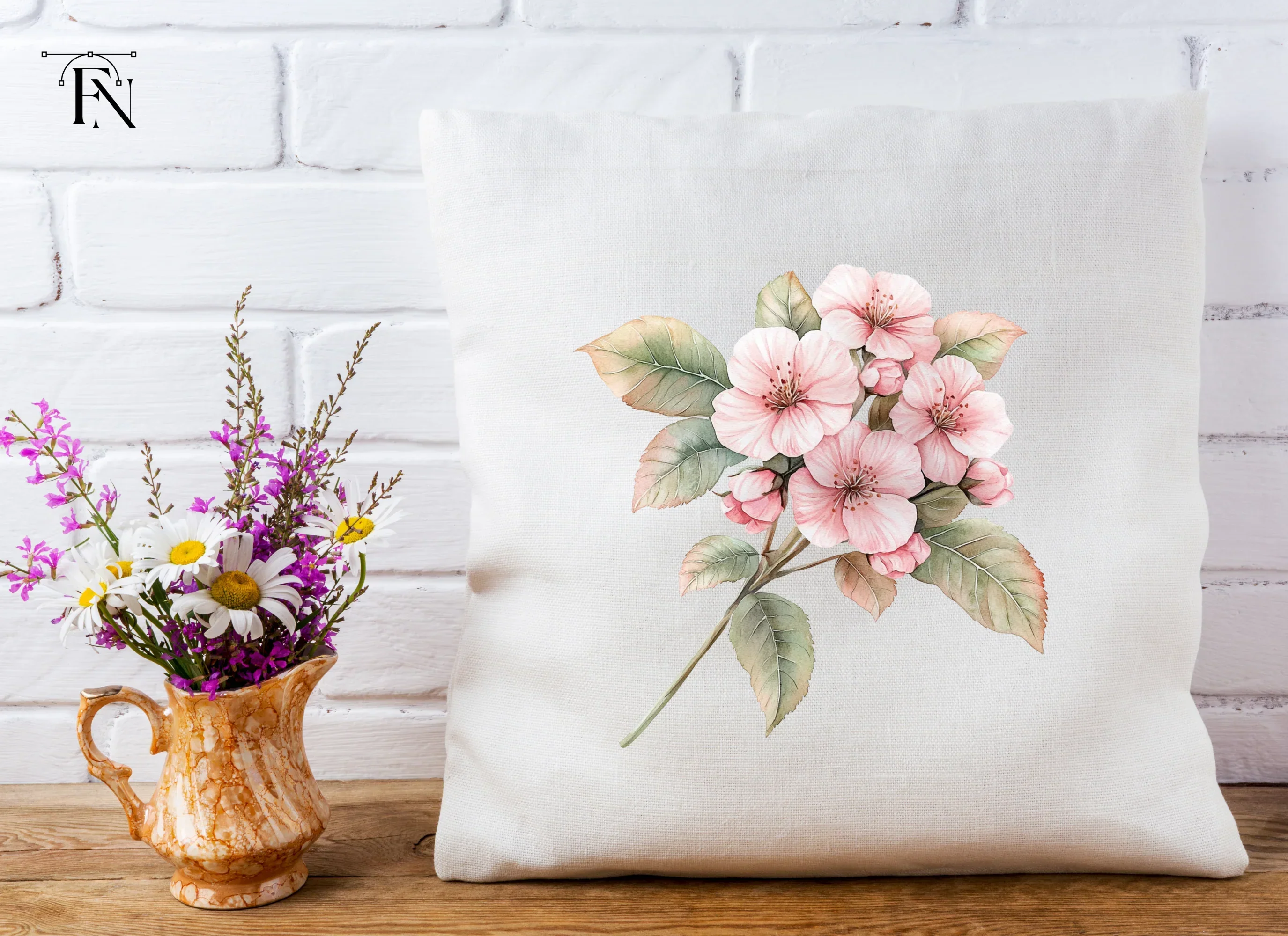 Pink Cherry Blossom Branch Clipart Bundle - Image 4