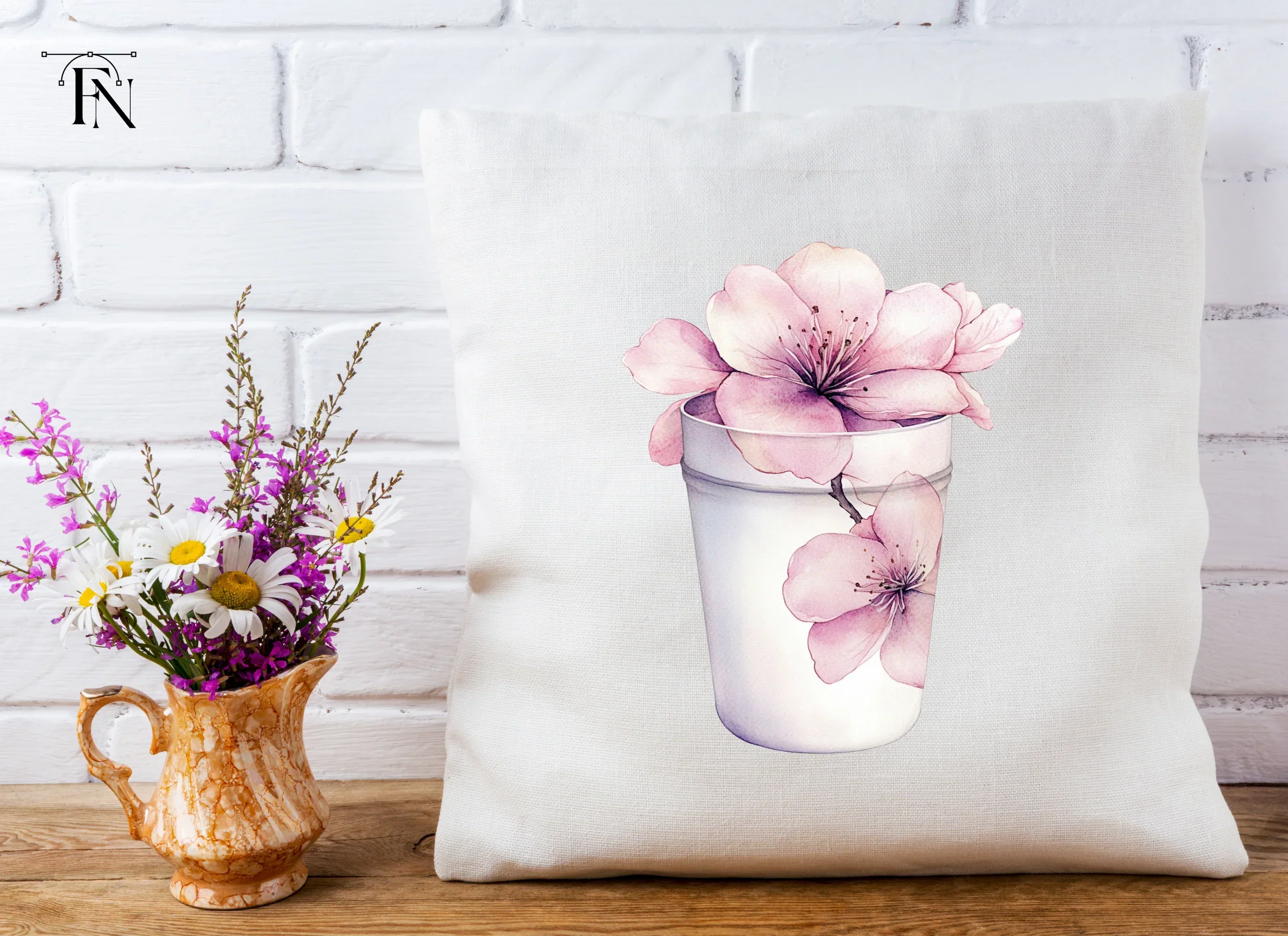 Pink Cherry Blossom in Cup Clipart Bundle - Image 5