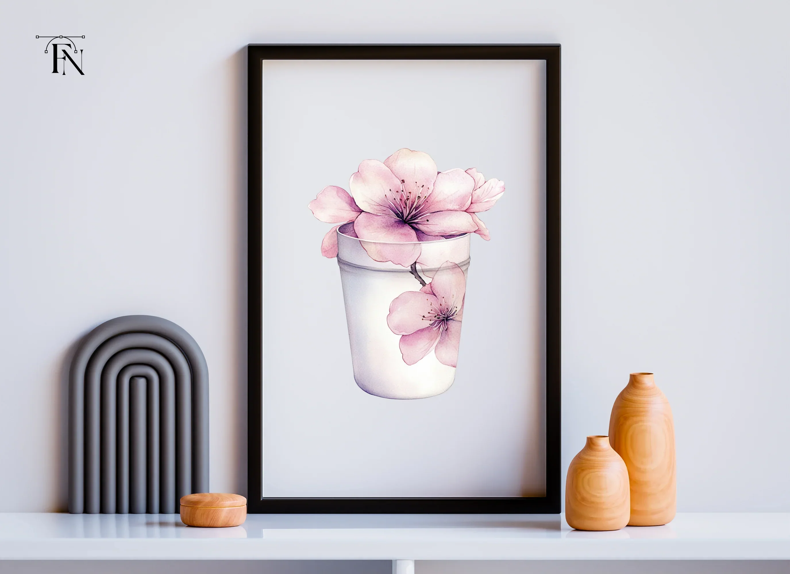 Pink Cherry Blossom in Cup Clipart Bundle - Image 6