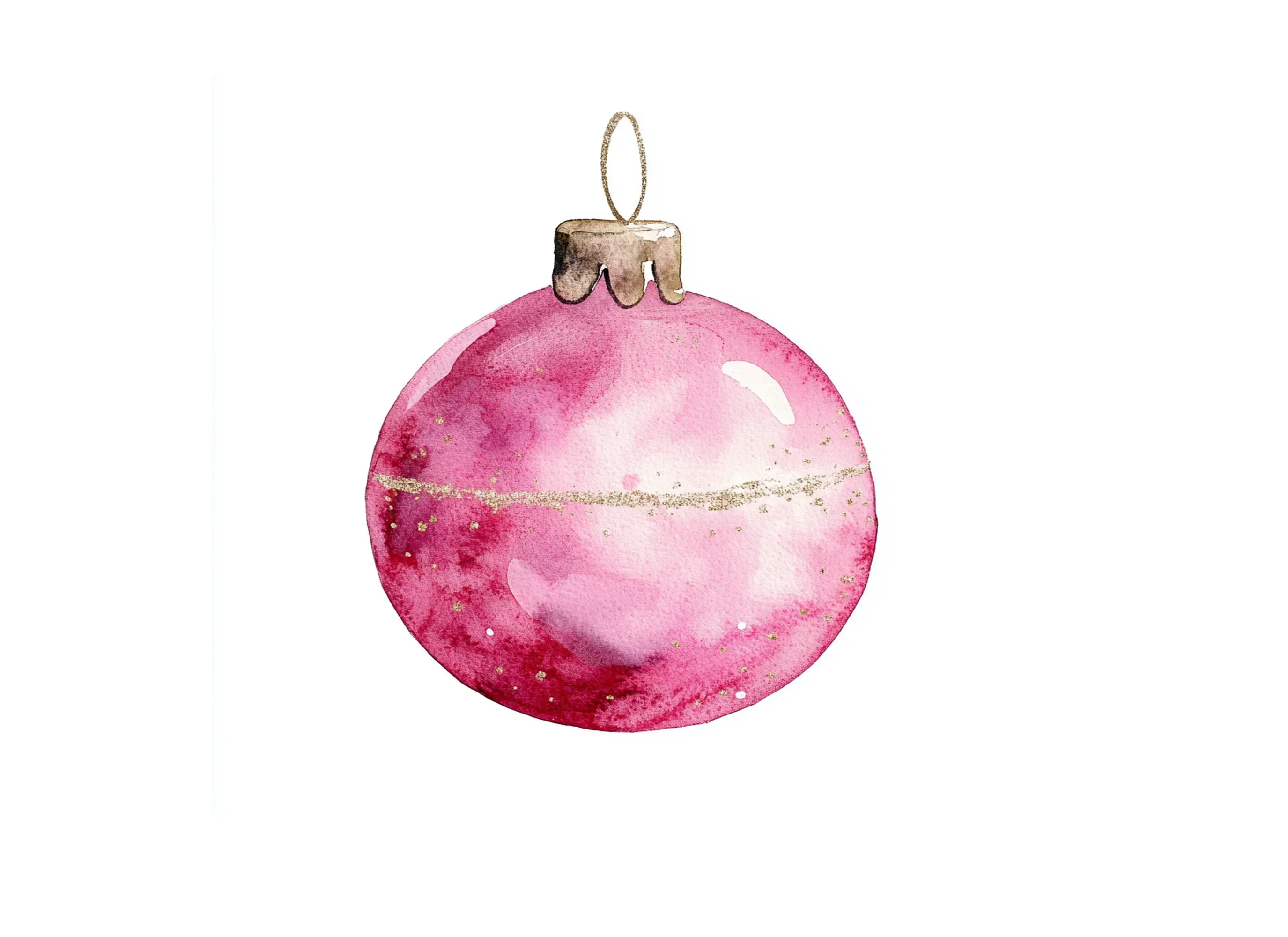 Pink Christmas Ornament Clipart Bundle - Image 3