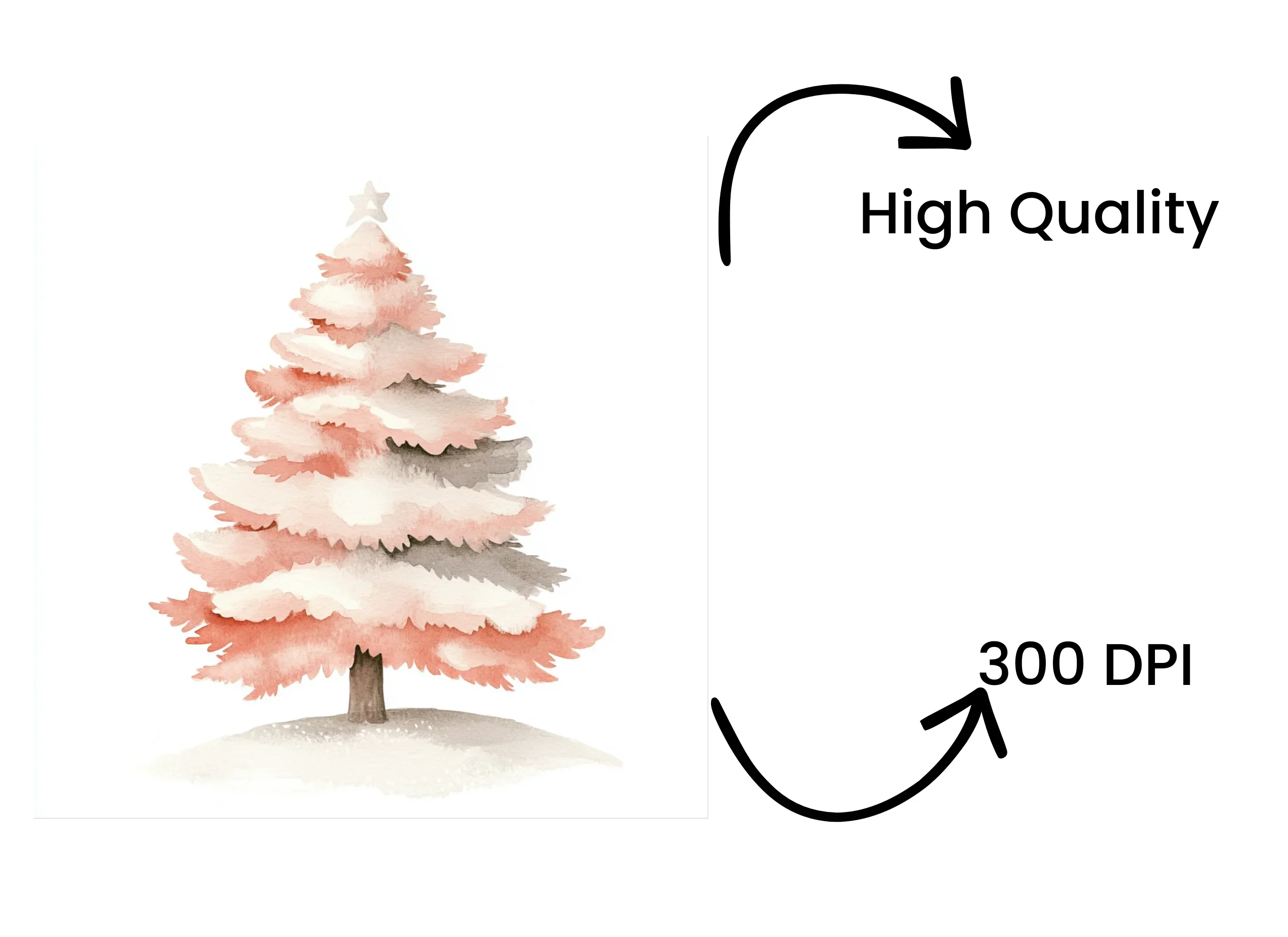 Pink Christmas Tree Clipart Bundle - Image 4