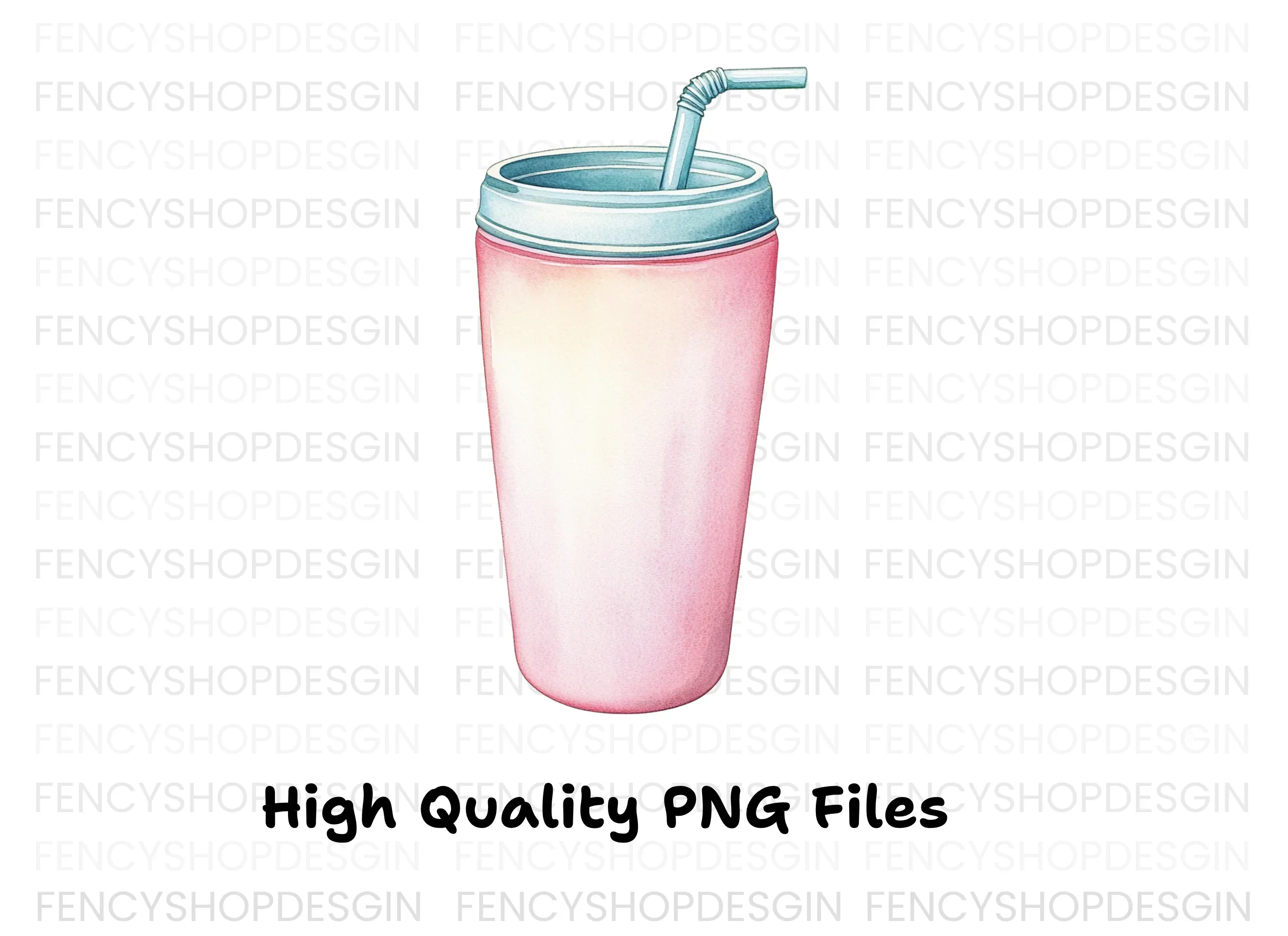 Pink Drink Tumbler Clipart Bundle - Image 3