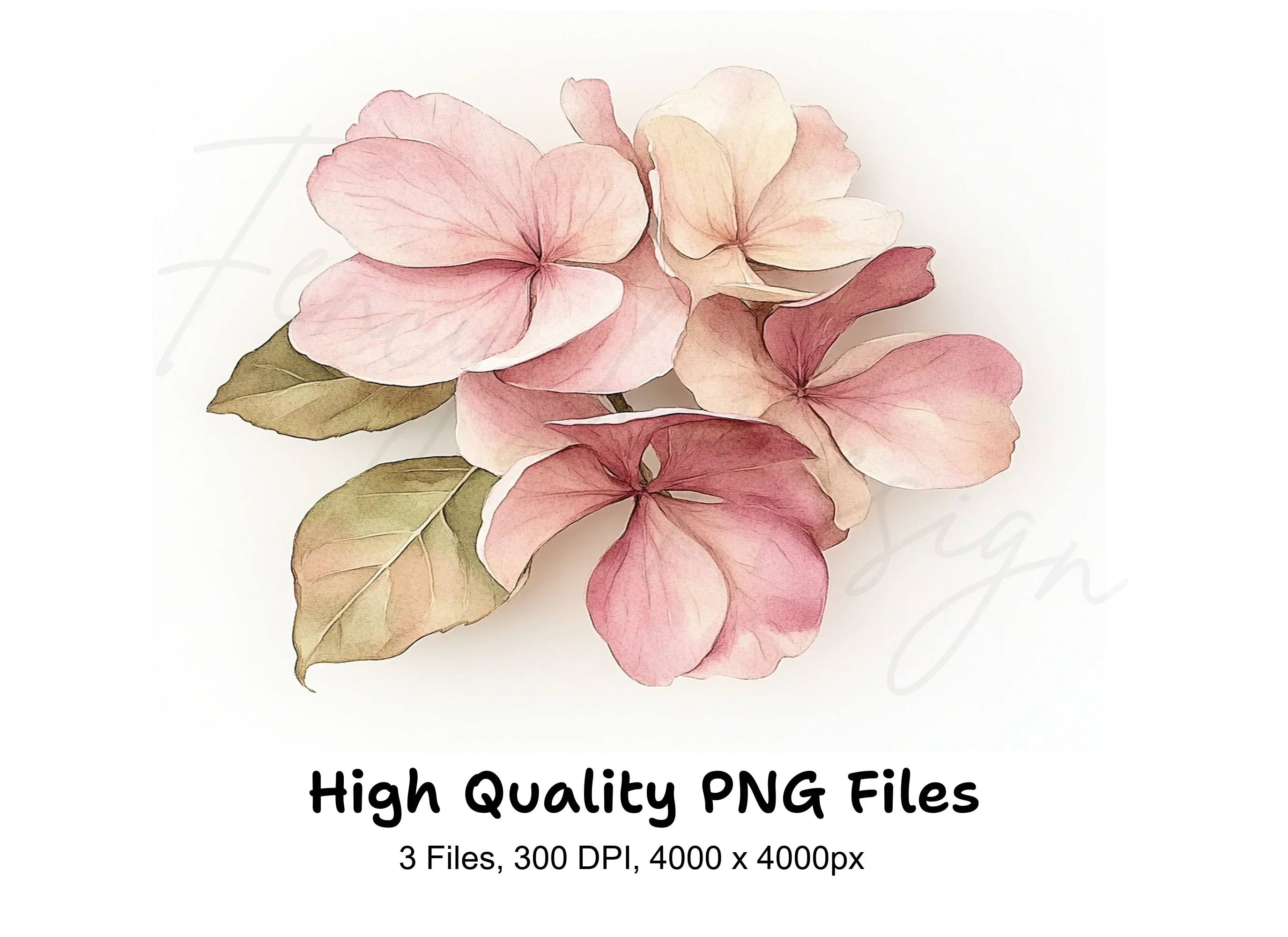 Pink Floral Clipart Bundle