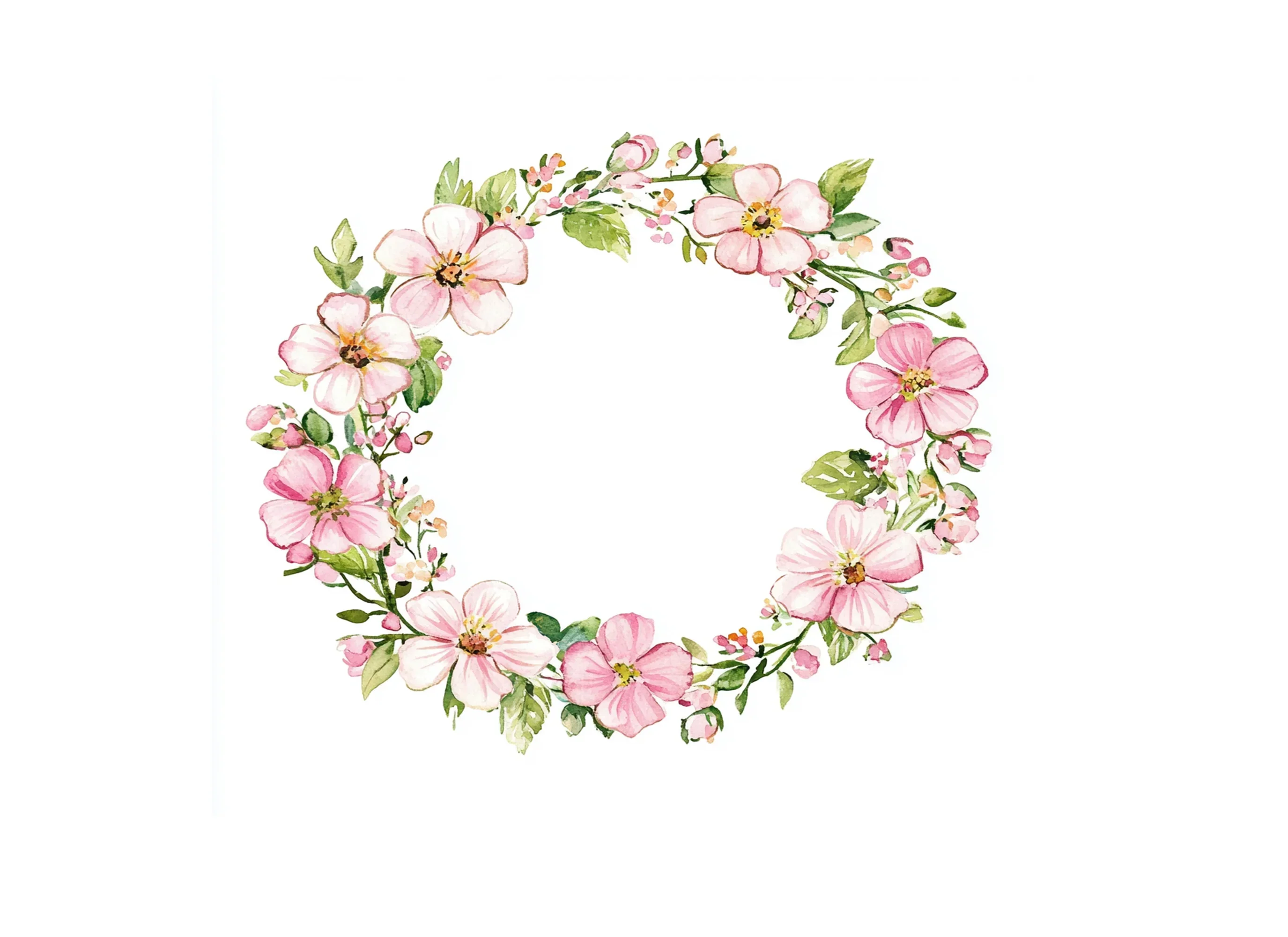 Pink Floral Wreaths Clipart Bundle - Image 2