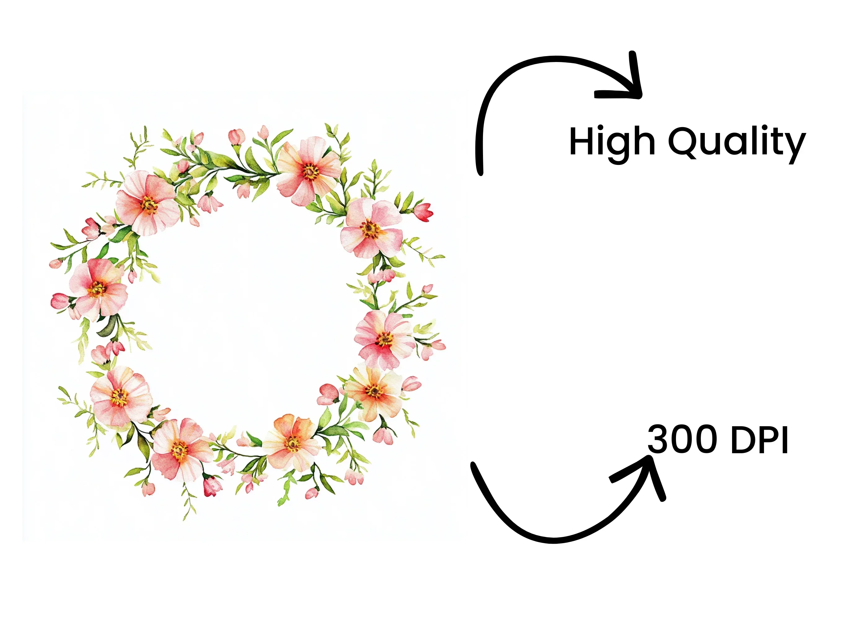 Pink Floral Wreaths Clipart Bundle - Image 4