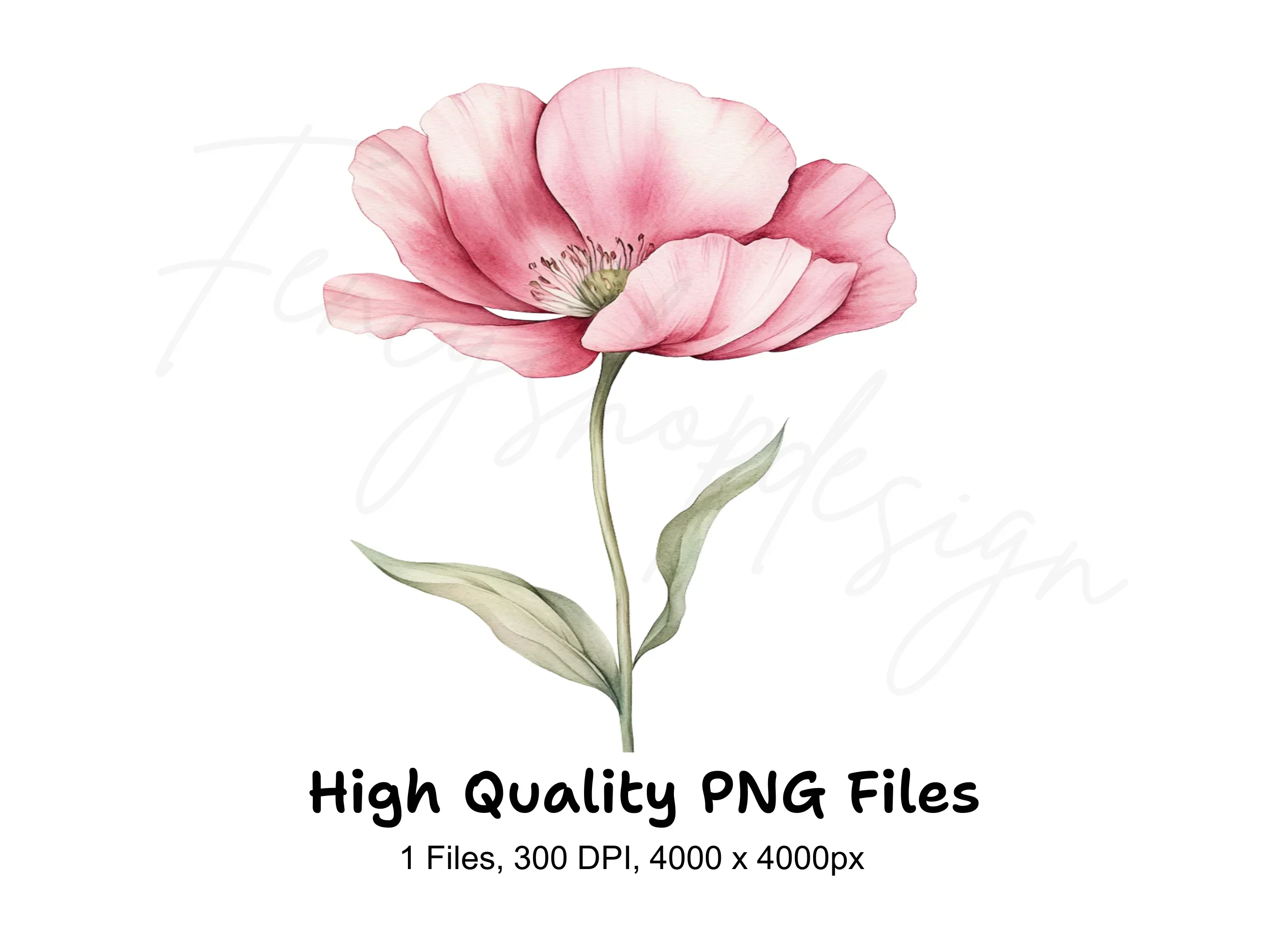 Pink Flower Clipart Bundle - Image 2