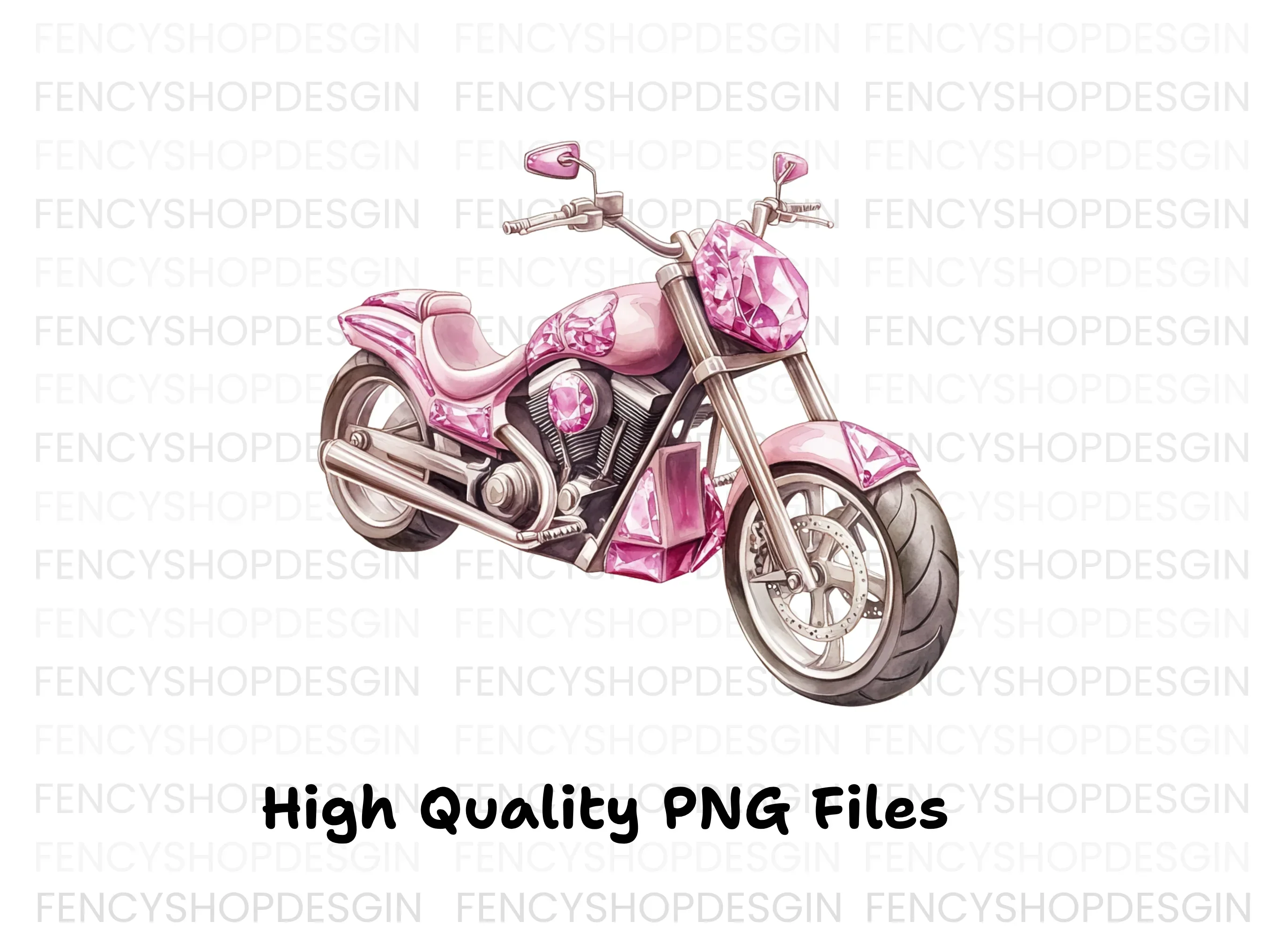 Pink Motorcycle Clipart Bundle - Image 2