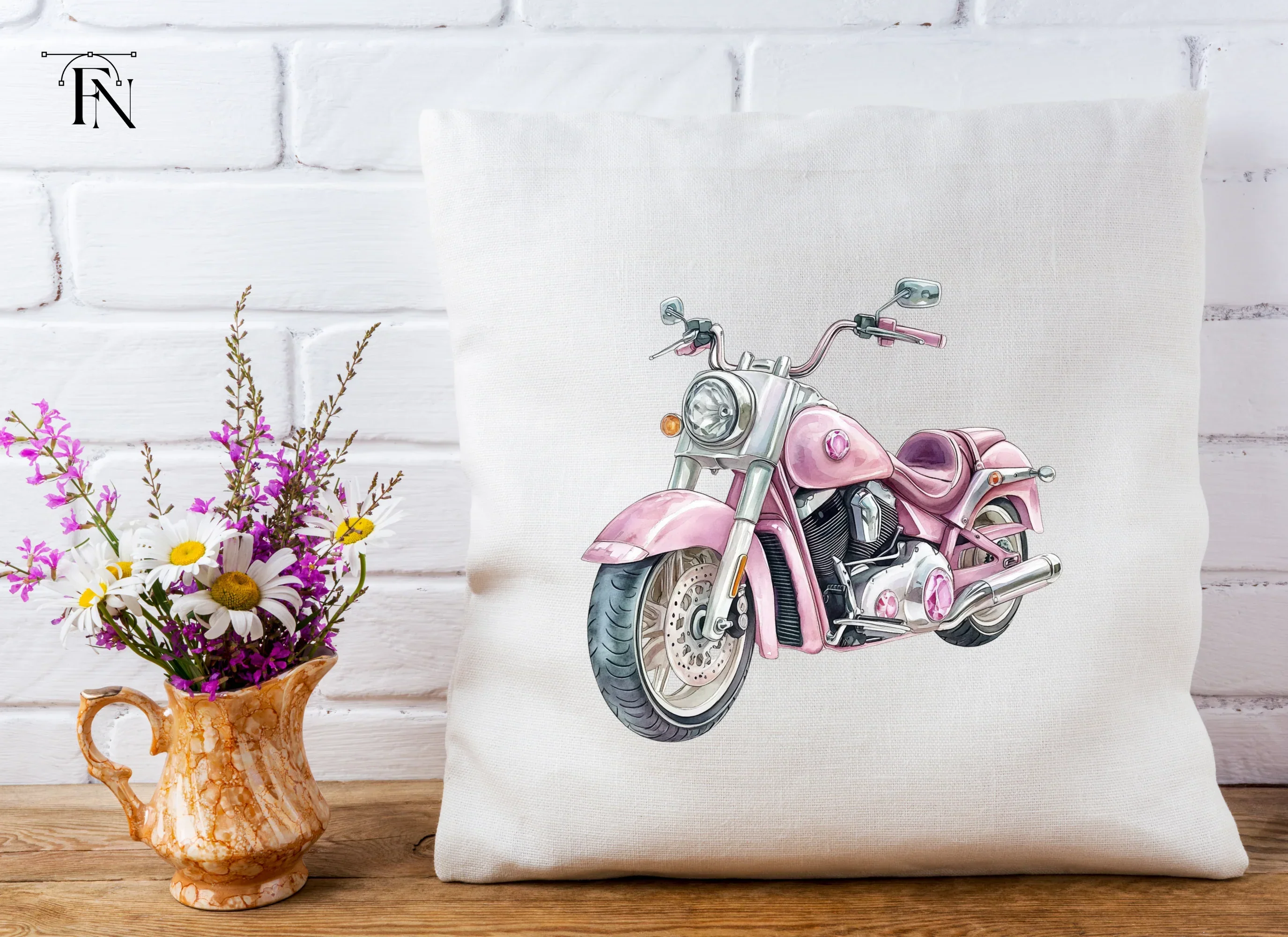 Pink Motorcycle Clipart Bundle - Image 4