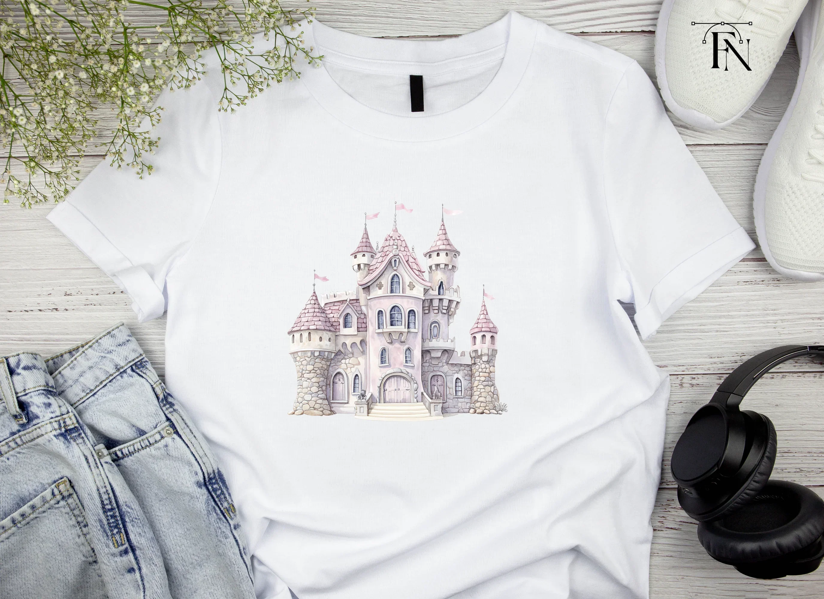 Pink Princess Castle Clipart Bundle - Image 4