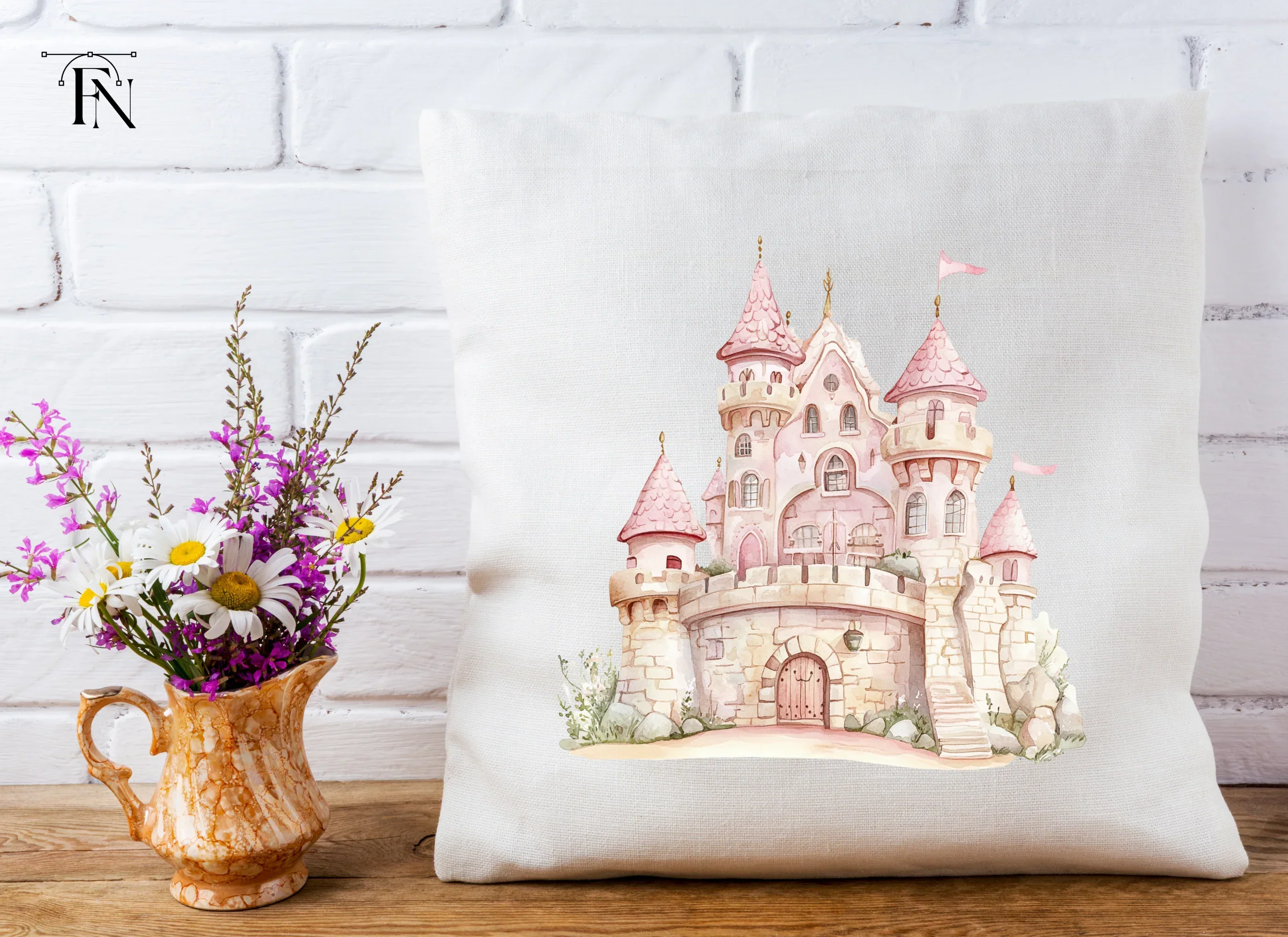 Pink Princess Castle Clipart Bundle - Image 5