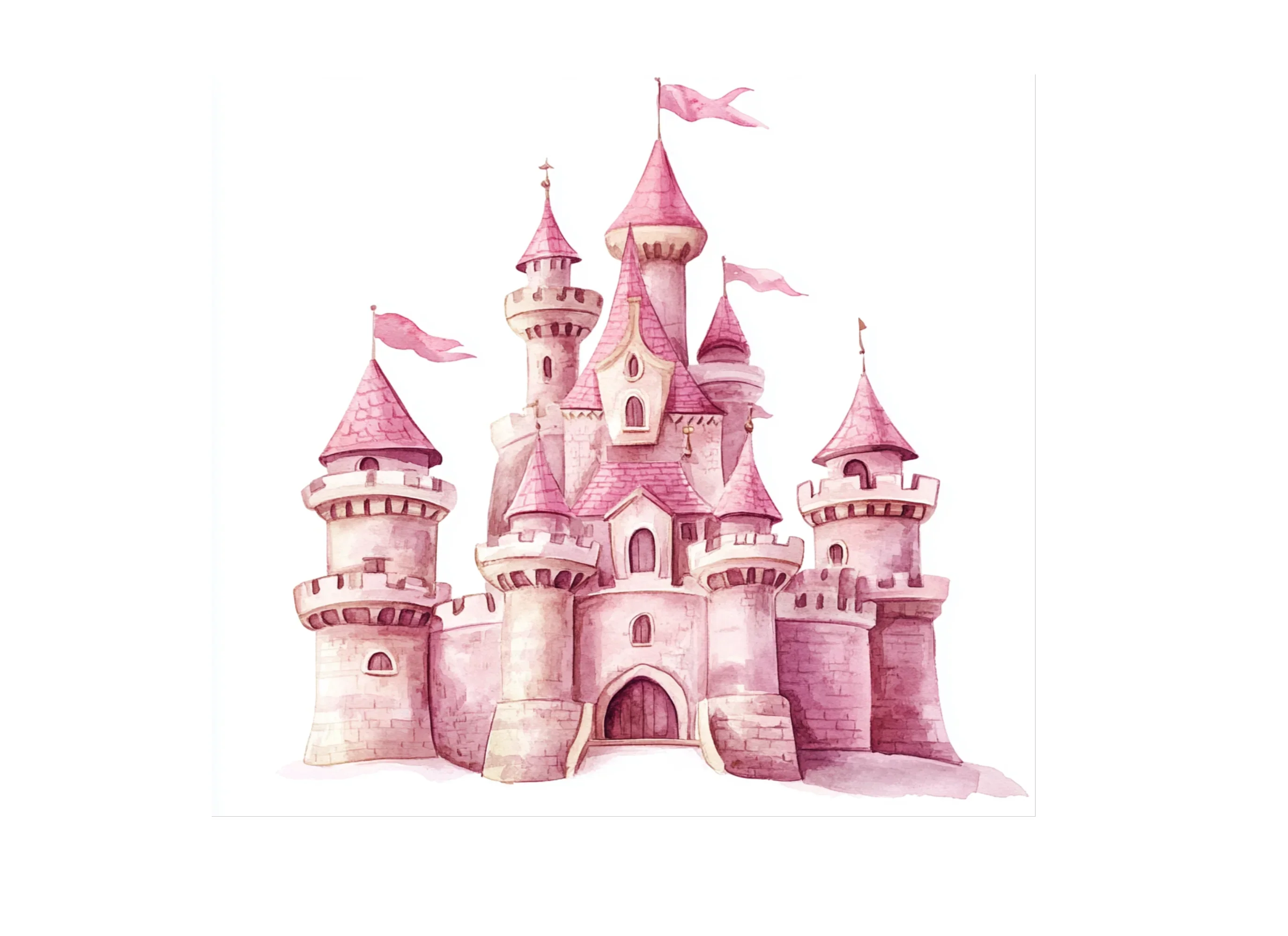 Pink Princess Castle Clipart Bundle - Image 3