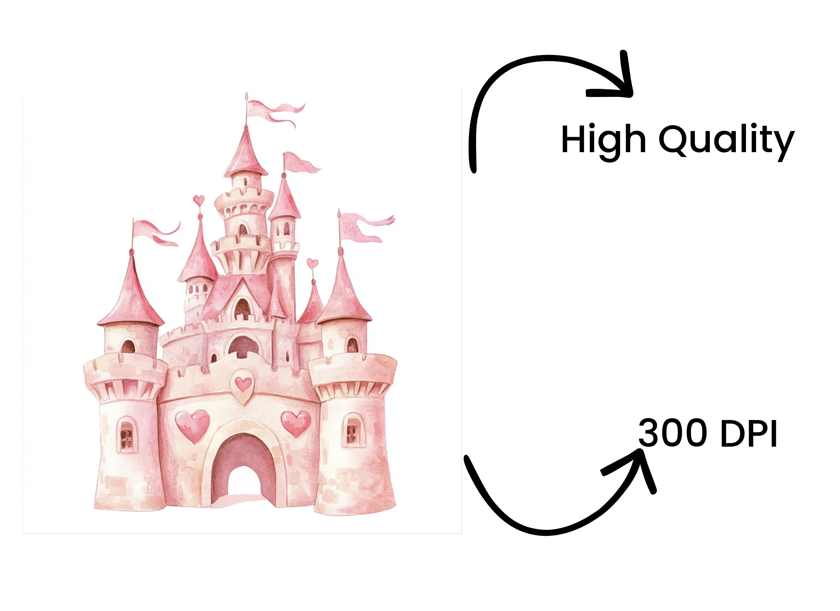 Pink Princess Castle Clipart Bundle - Image 4
