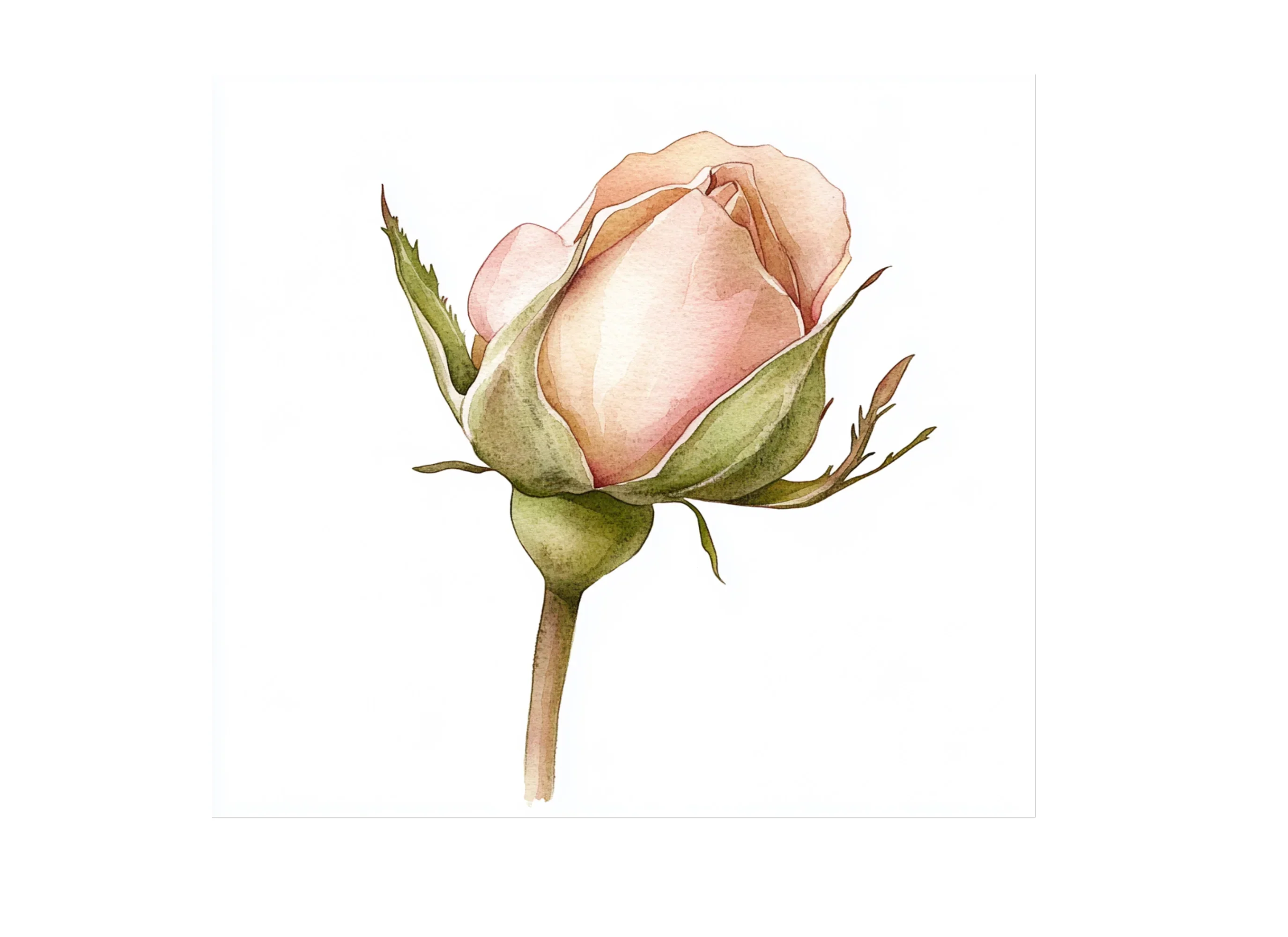 Pink Rose Bud Clipart Bundle - Image 3