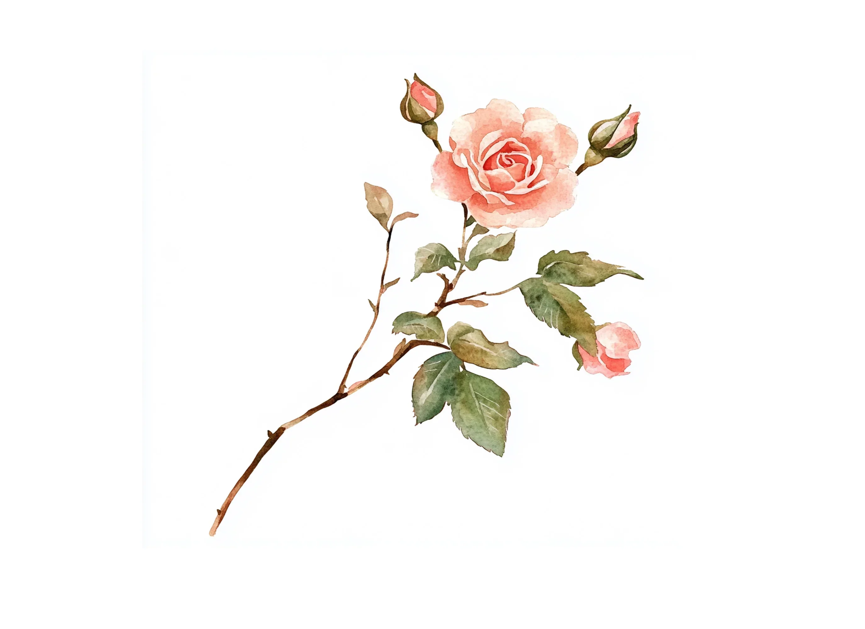 Pink Rose Clipart Bundle - Image 2
