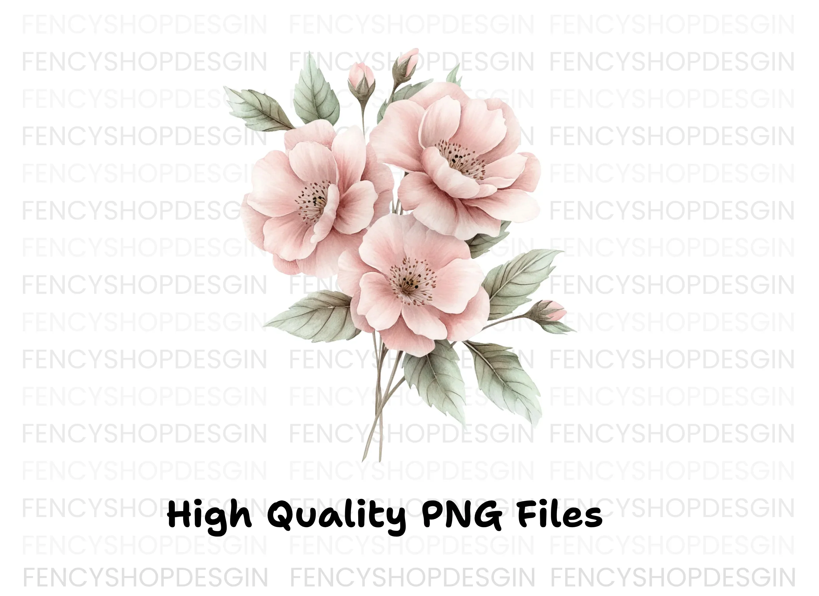 Pink Rose Floral Clipart Bundle - Image 2