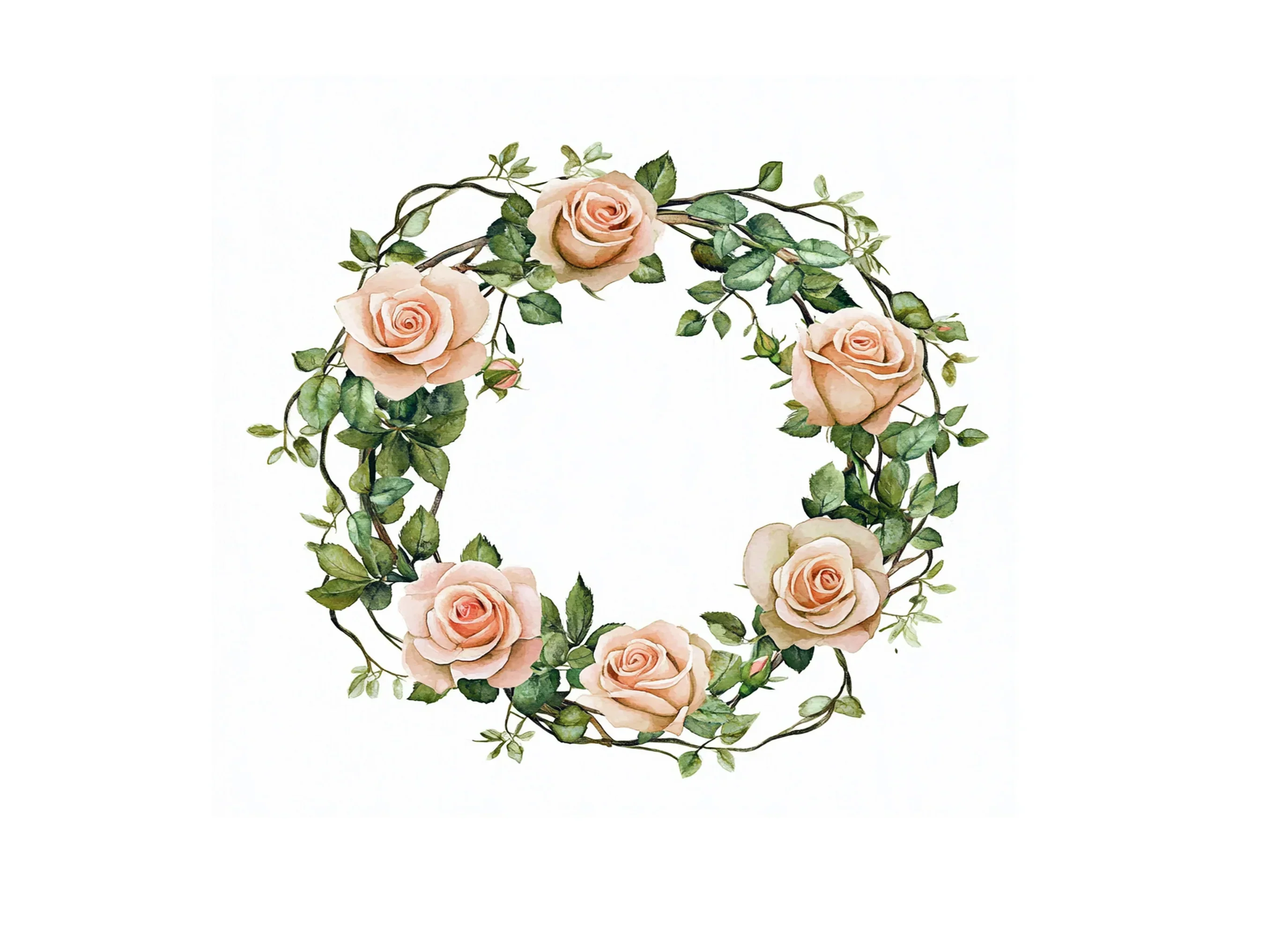 Pink Rose Floral Wreaths Clipart Bundle - Image 2