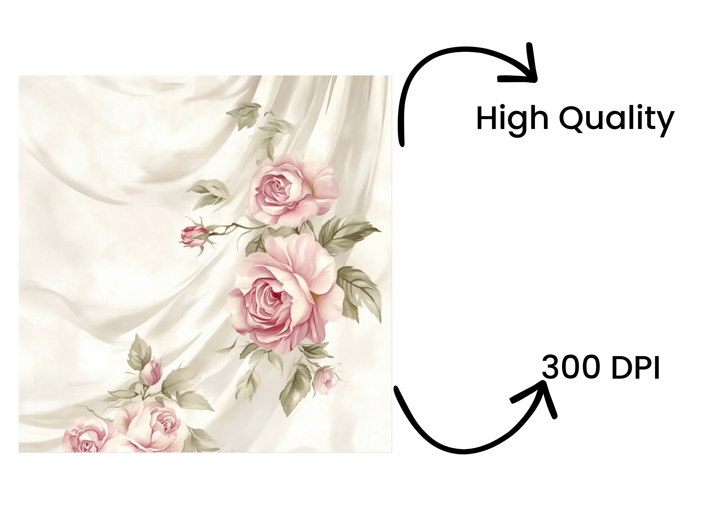 Pink Rose Magnolia Curtain Clipart Bundle - Image 4
