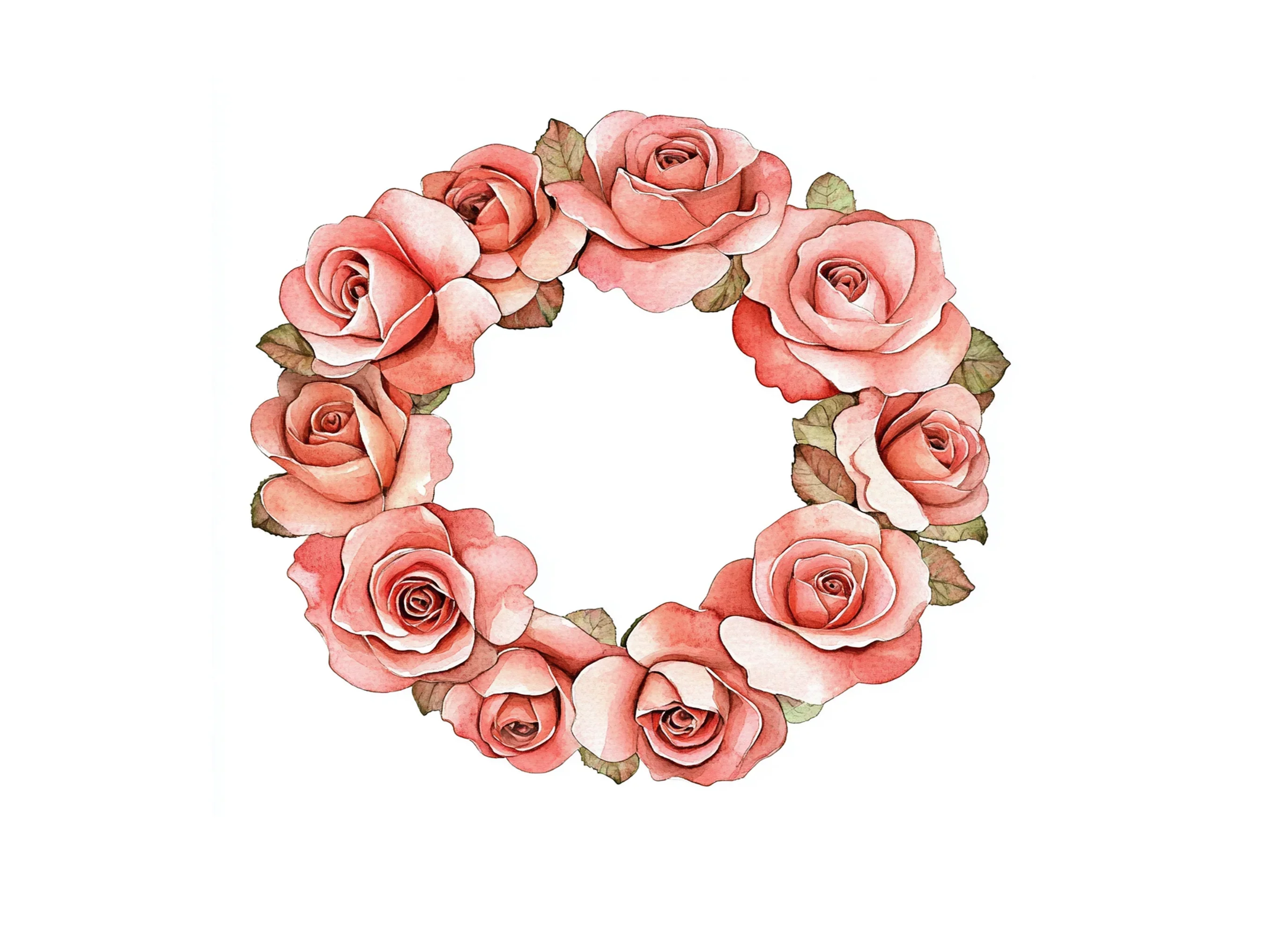 Pink Rose Wreaths Clipart Bundle - Image 3