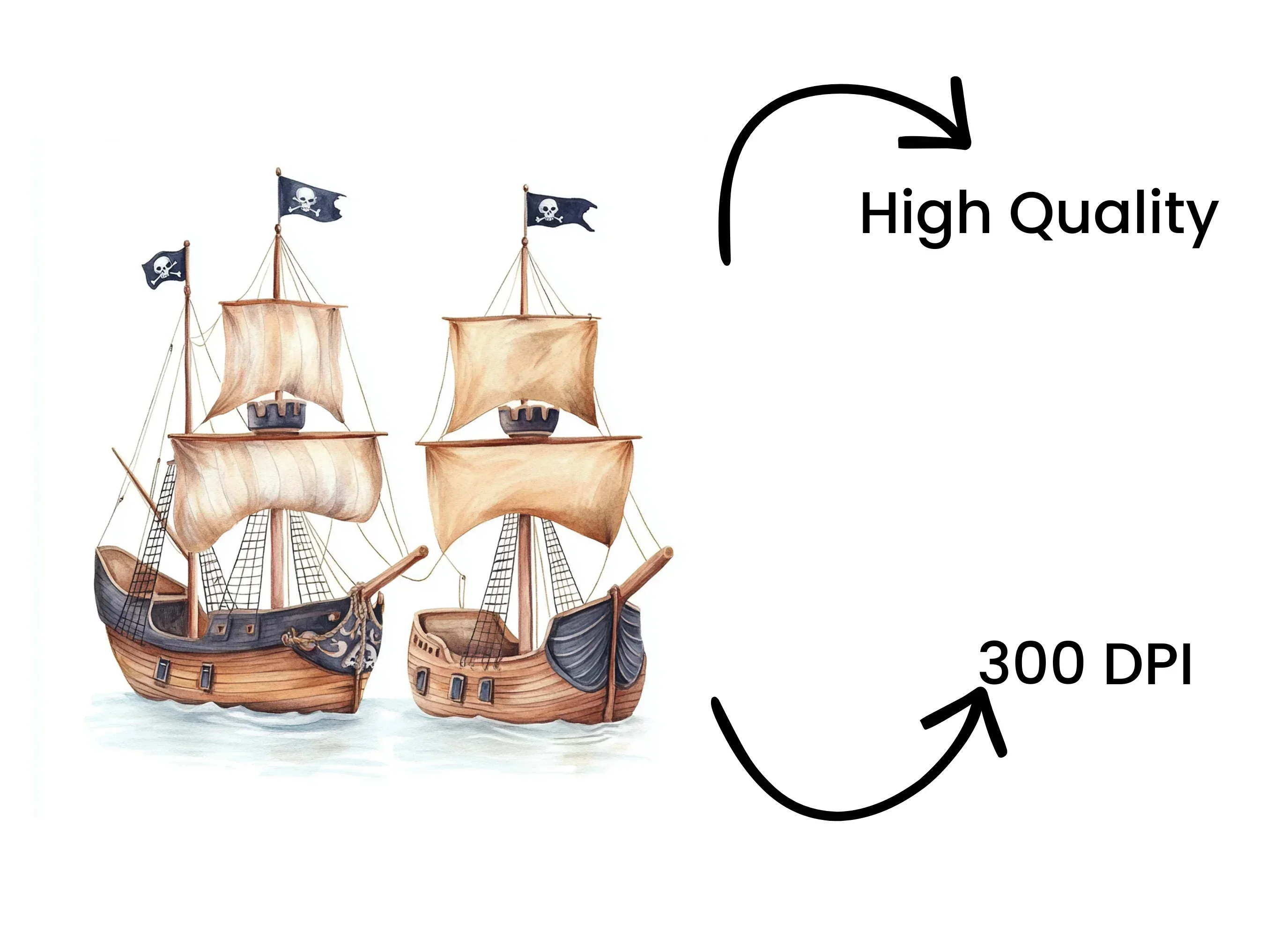 Pirate Ship Clipart Bundle - Image 4