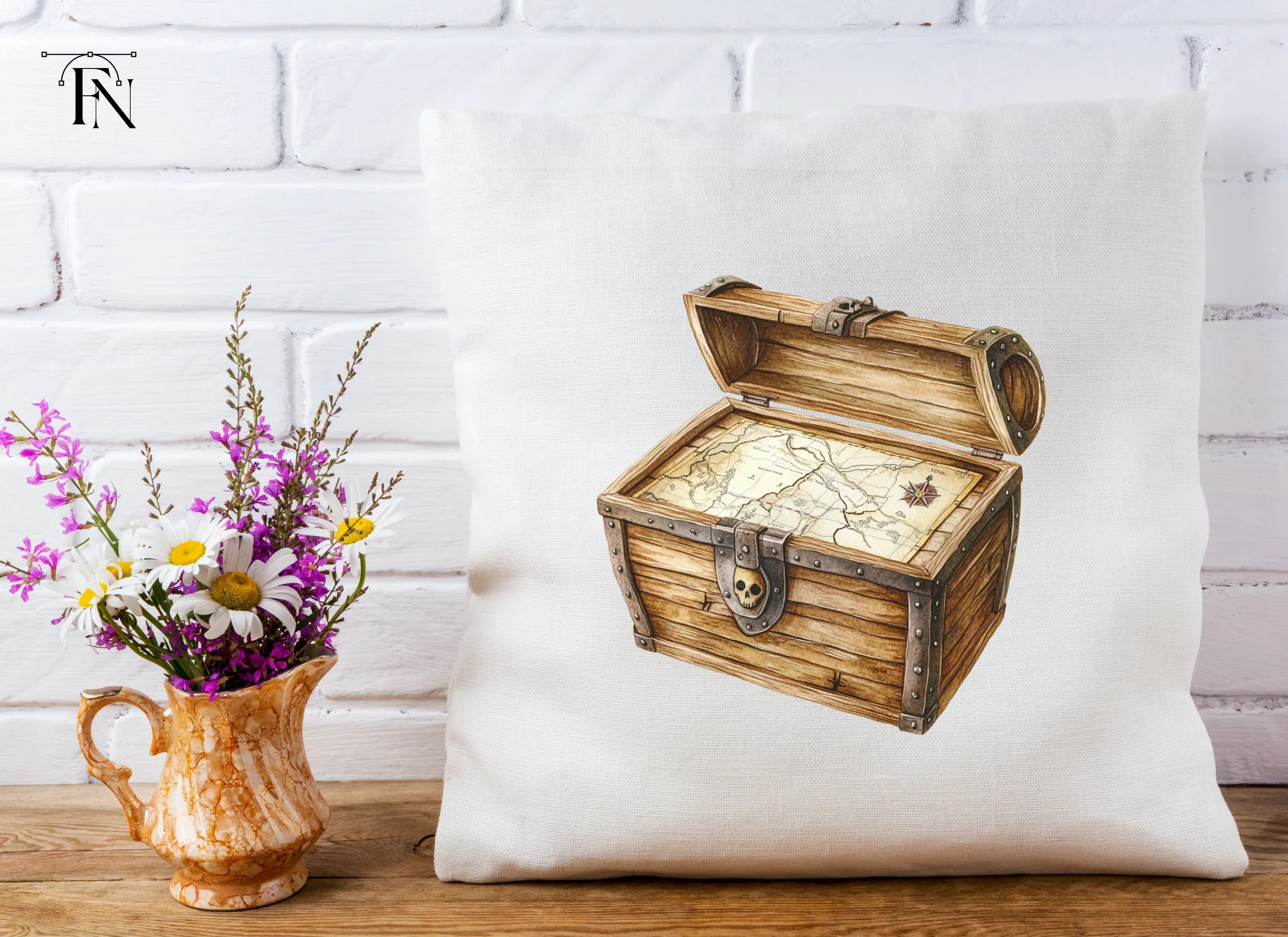 Pirate Treasure Chest with Map Clipart Bundle - Image 5