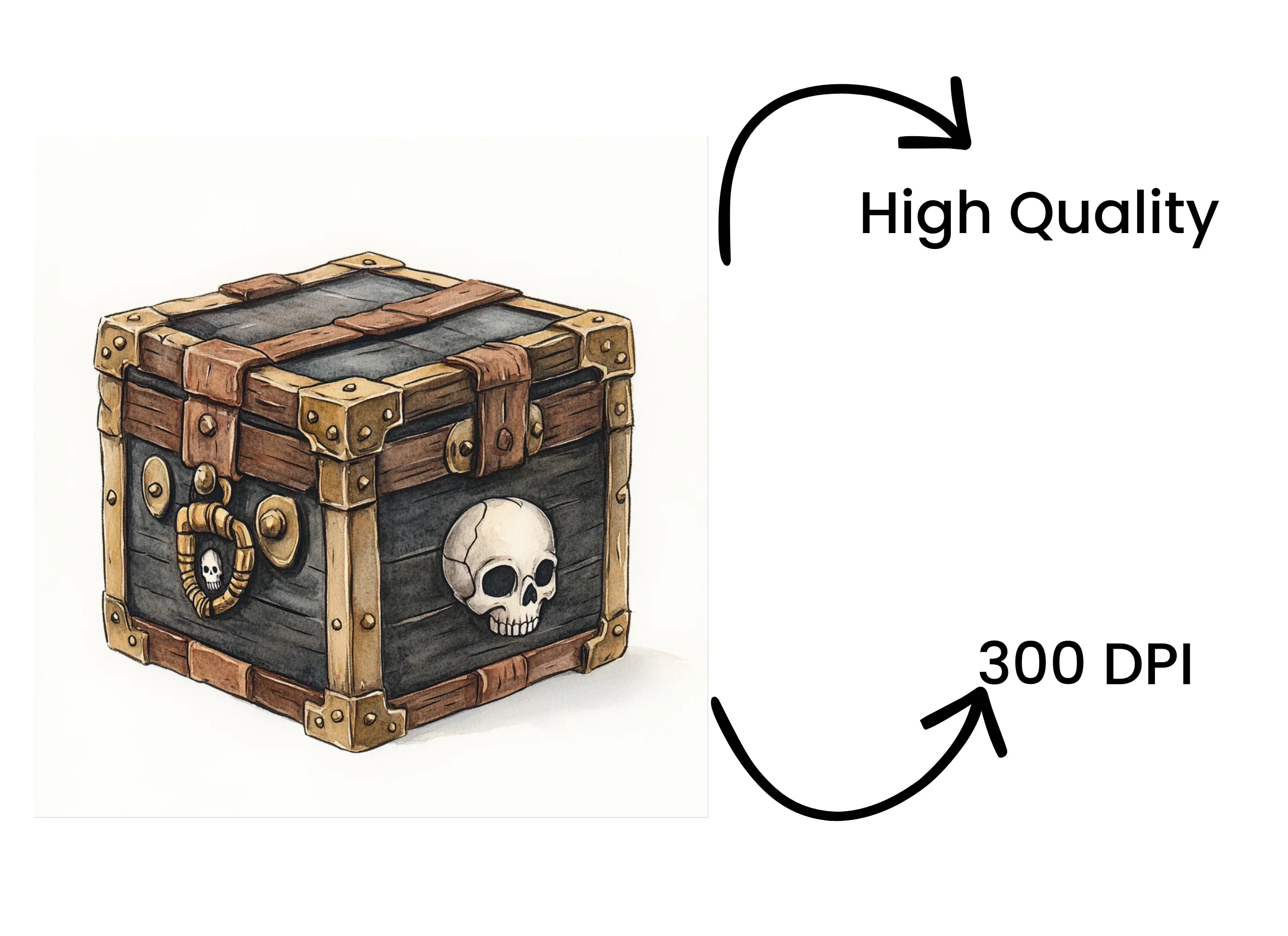 Pirate Treasure Chests with Skulls Clipart Bundle - Image 4