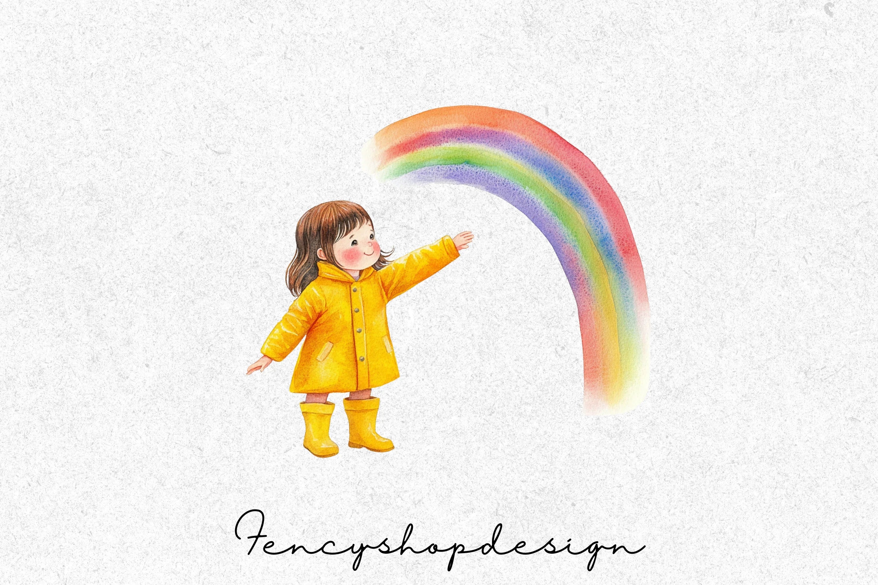 Playful Children with Rainbows Clipart Bundle - Image 2