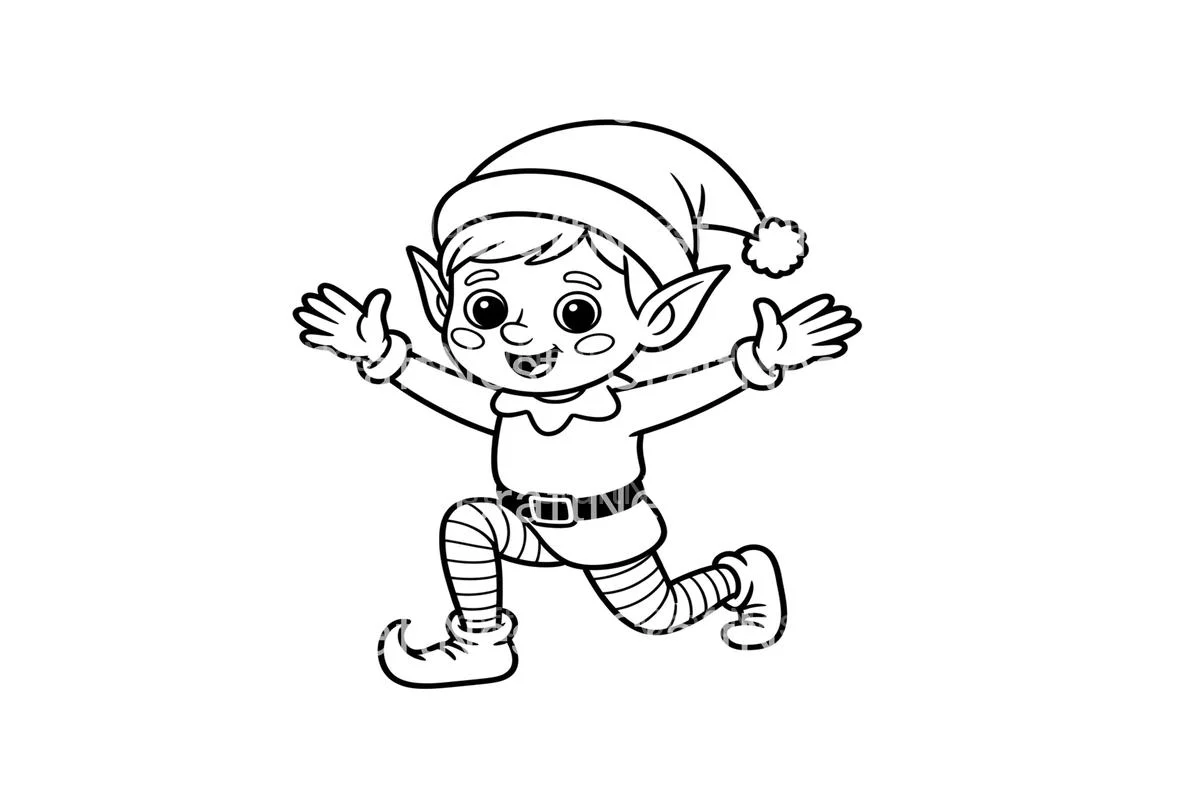 Playful Christmas Elf Coloring Books - Image 2