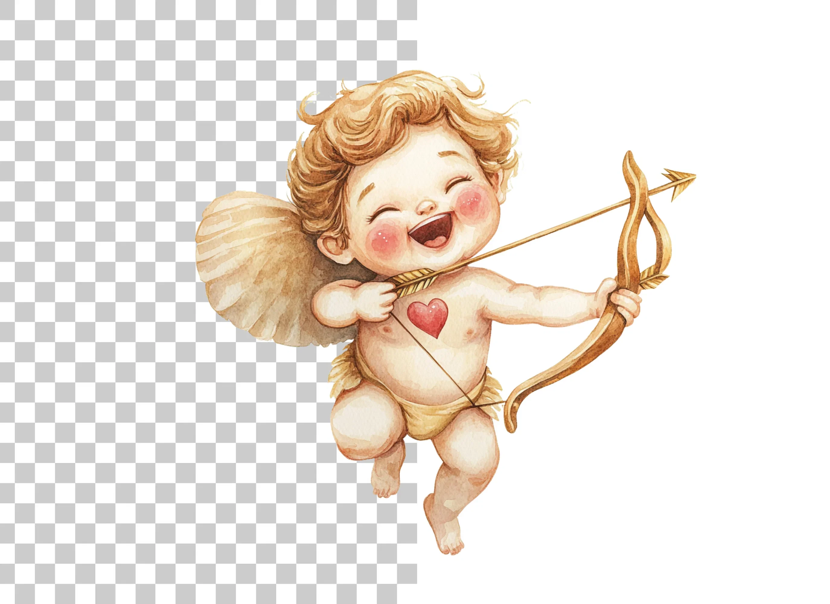 Playful Cupid with Bow and Arrow Clipart Bundle - Image 2