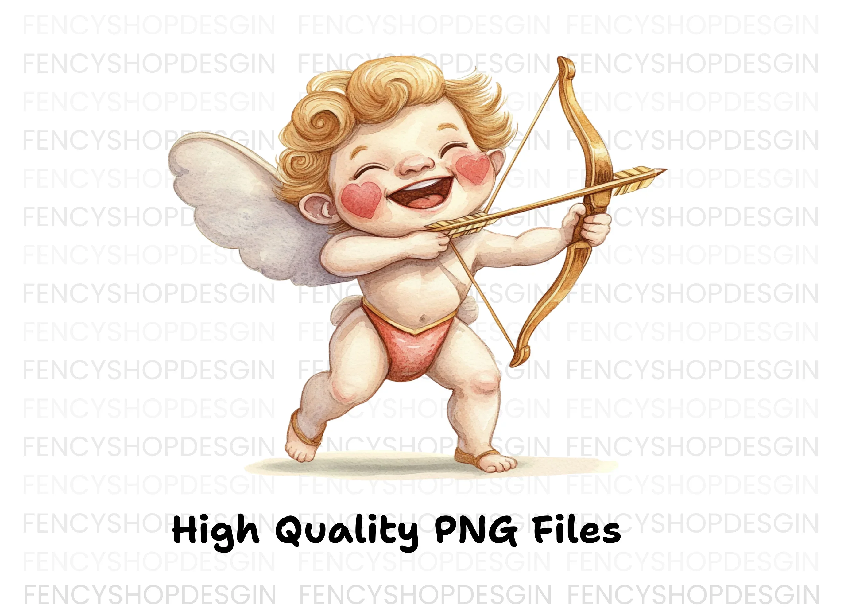 Playful Cupid with Bow and Arrow Clipart Bundle - Image 3