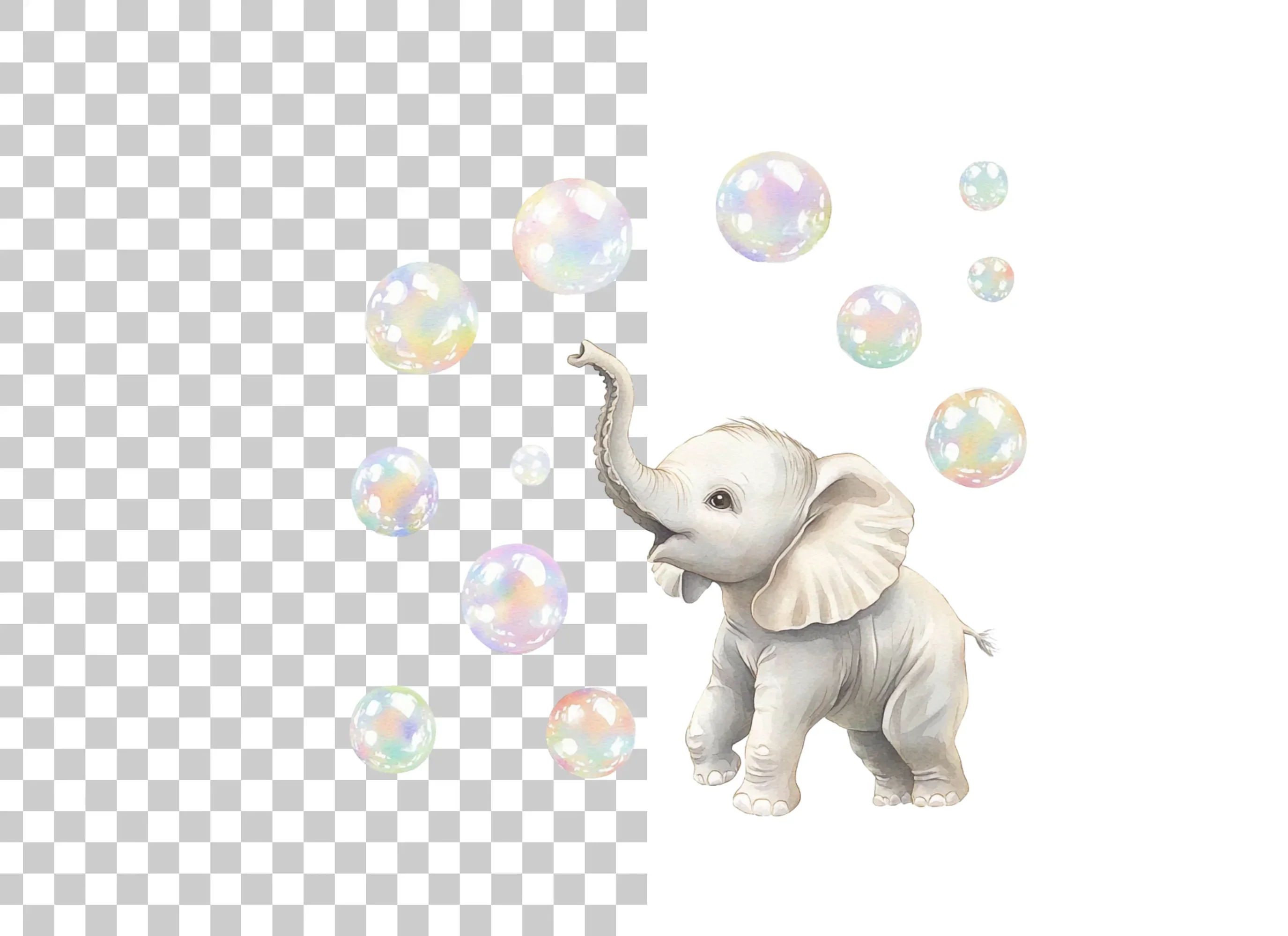 Playful Elephants and Bubbles Clipart Bundle - Image 2