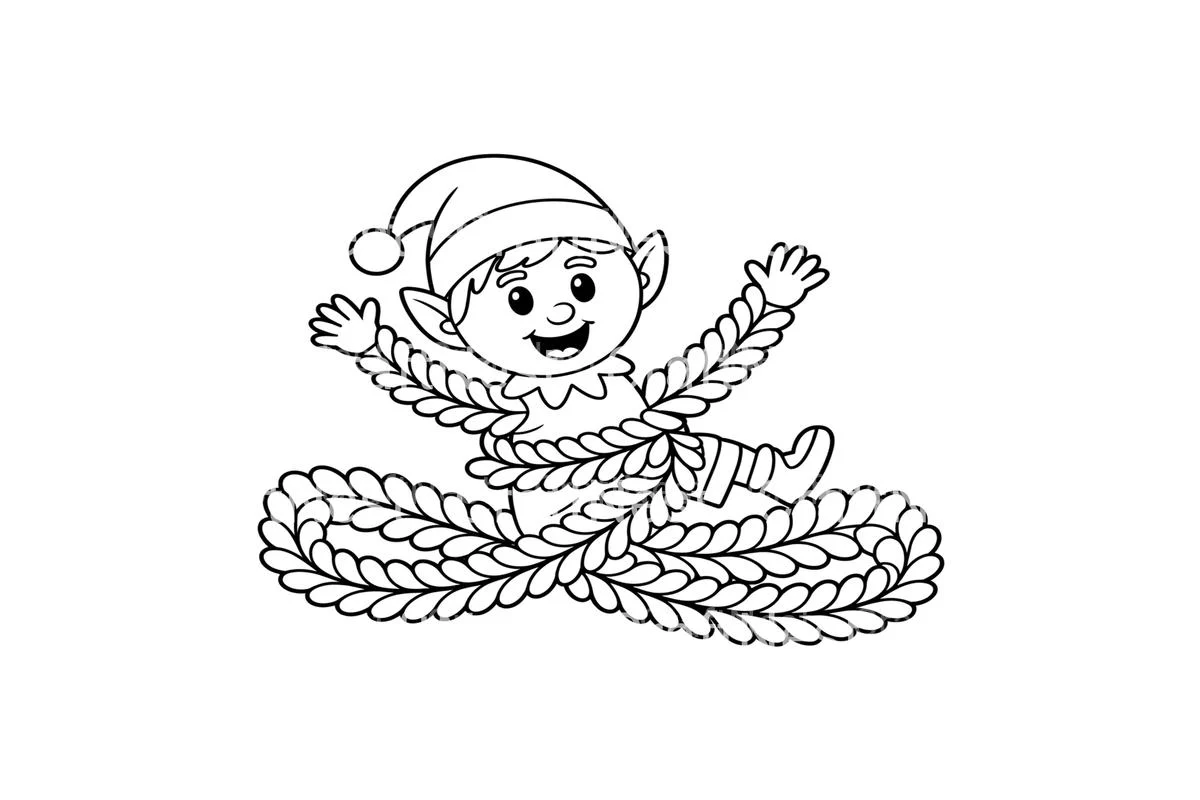 Playful Elf with Knitted Rope Coloring Books - Image 3