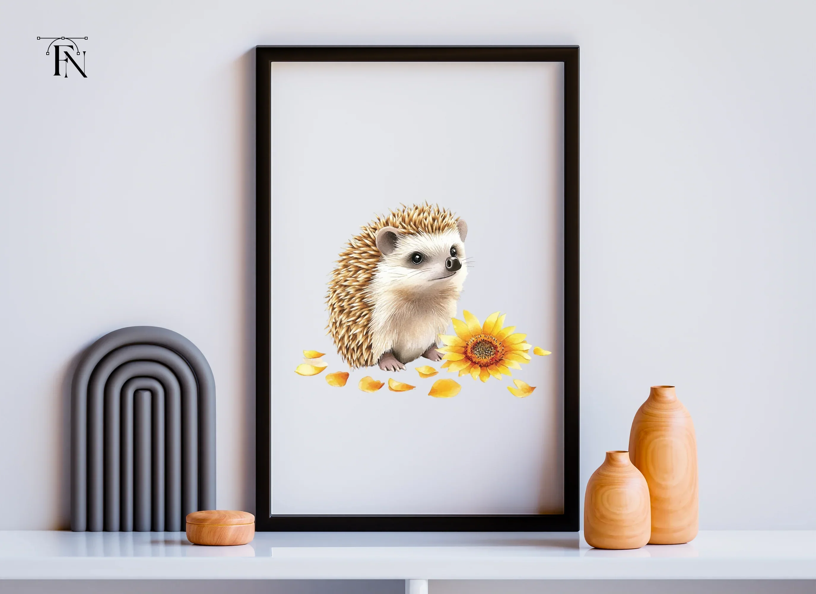 Playful Hedgehogs with Sunflowers Clipart Bundle - Image 6