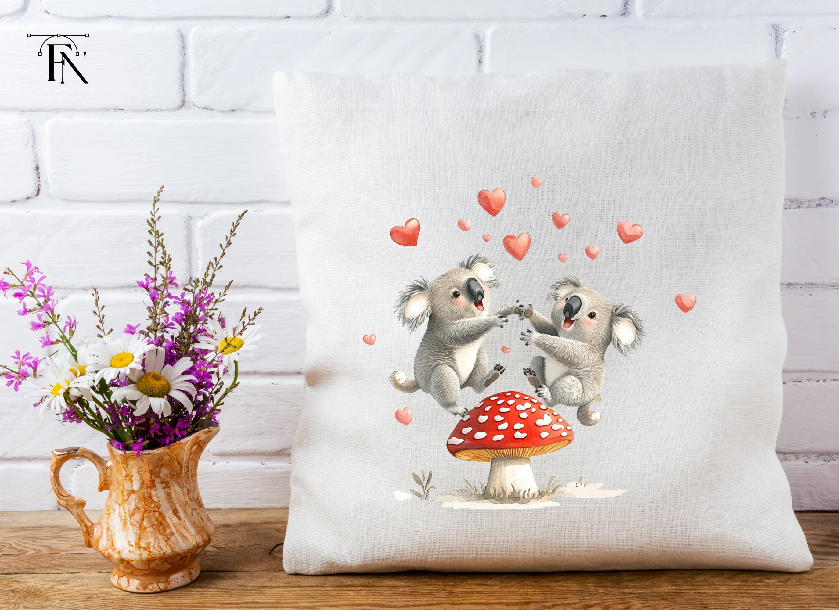 Playful Koalas on Mushroom Clipart Bundle - Image 4