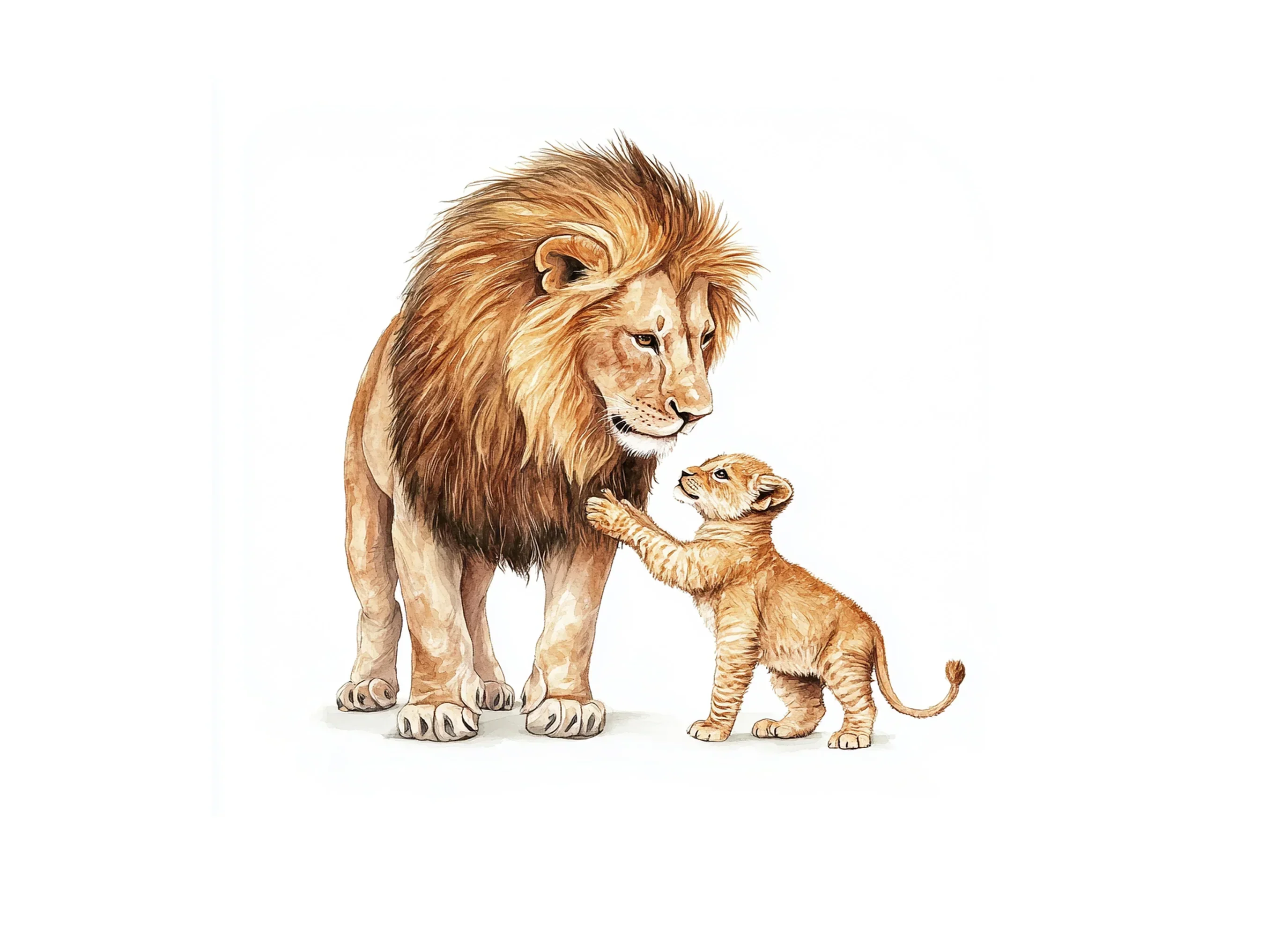 Playful Lion and Cub Clipart Bundle - Image 3
