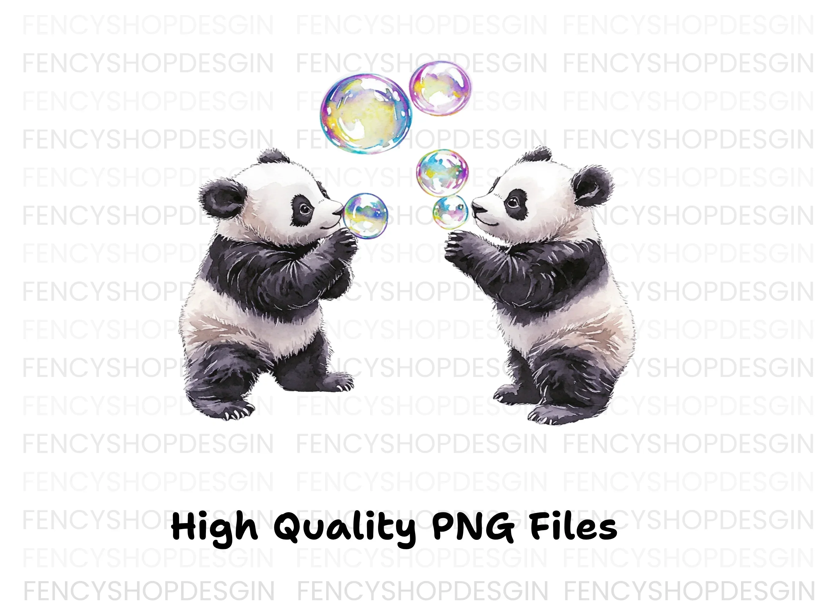 Playful Panda Blowing Bubbles Clipart Bundle - Image 2