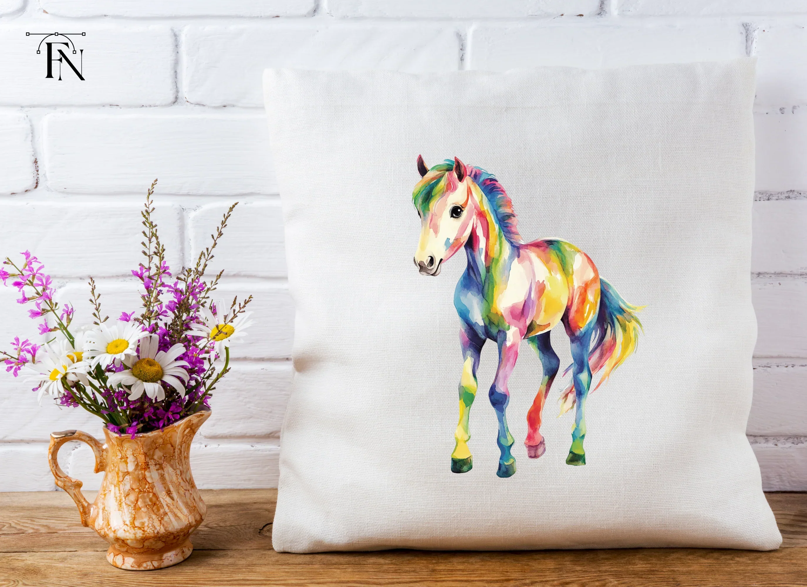 Playful Rainbow Foal Clipart Bundle - Image 5