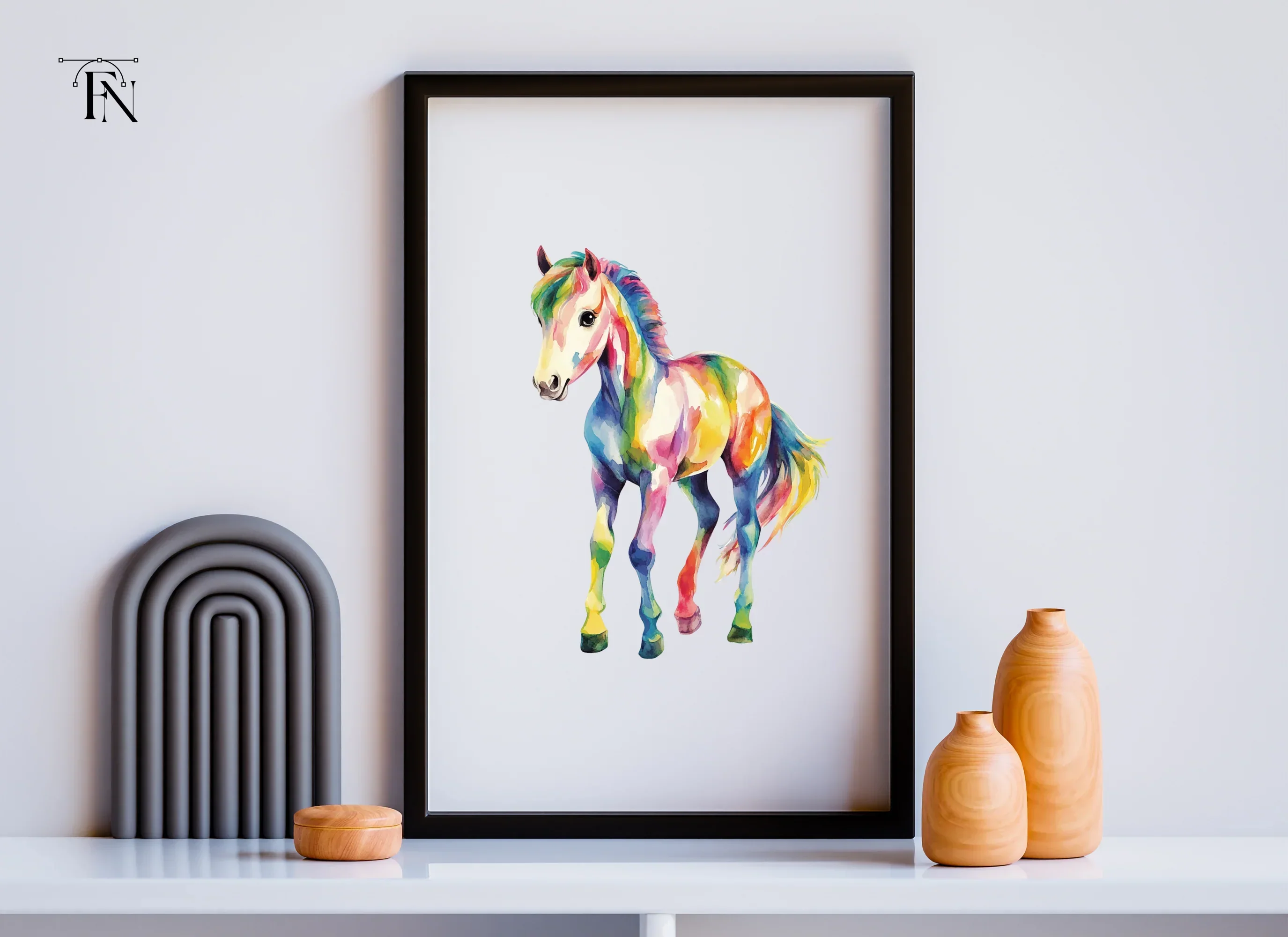 Playful Rainbow Foal Clipart Bundle - Image 6