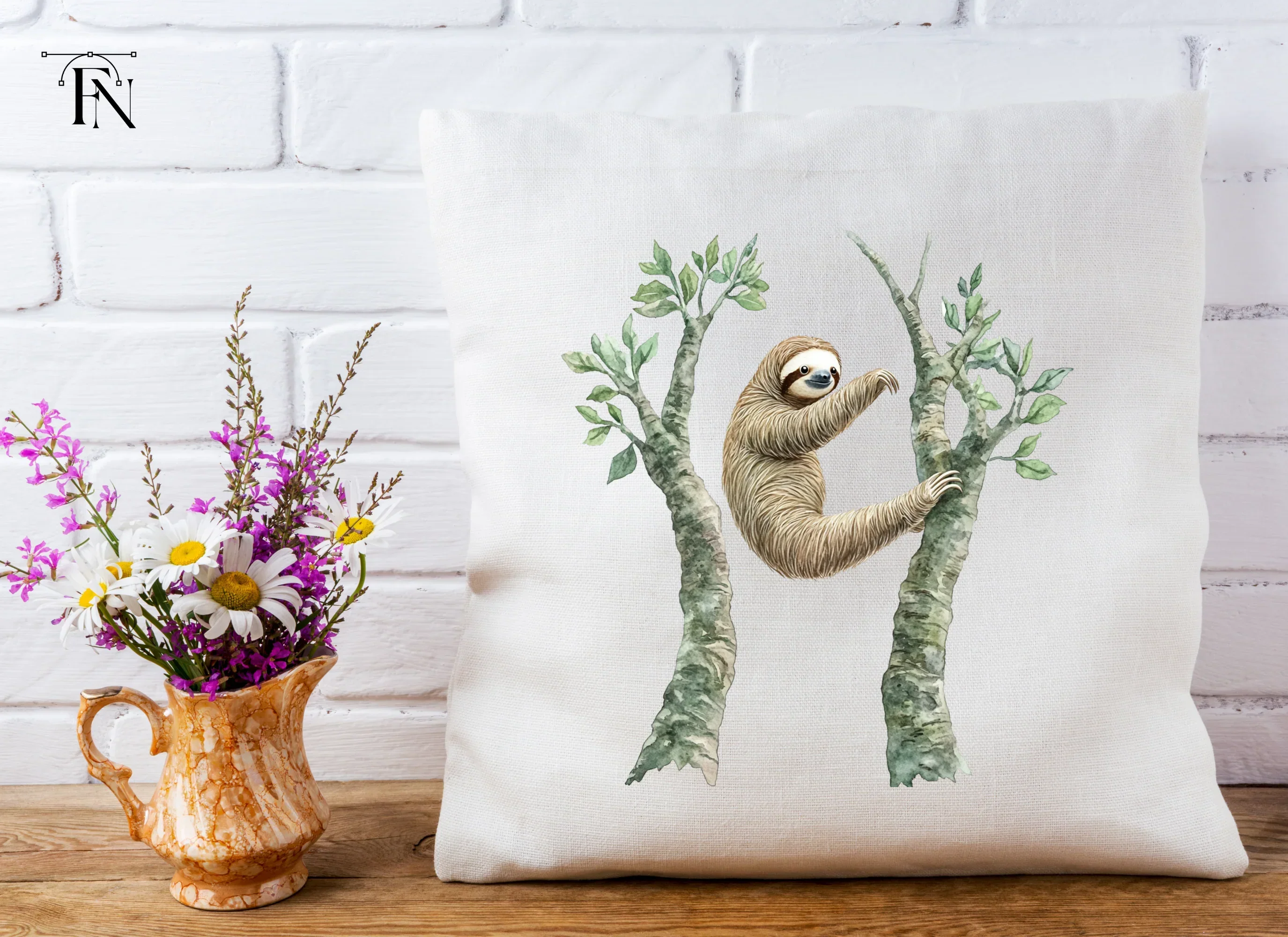 Playful Sloths Climbing Trees Clipart Bundle - Image 5