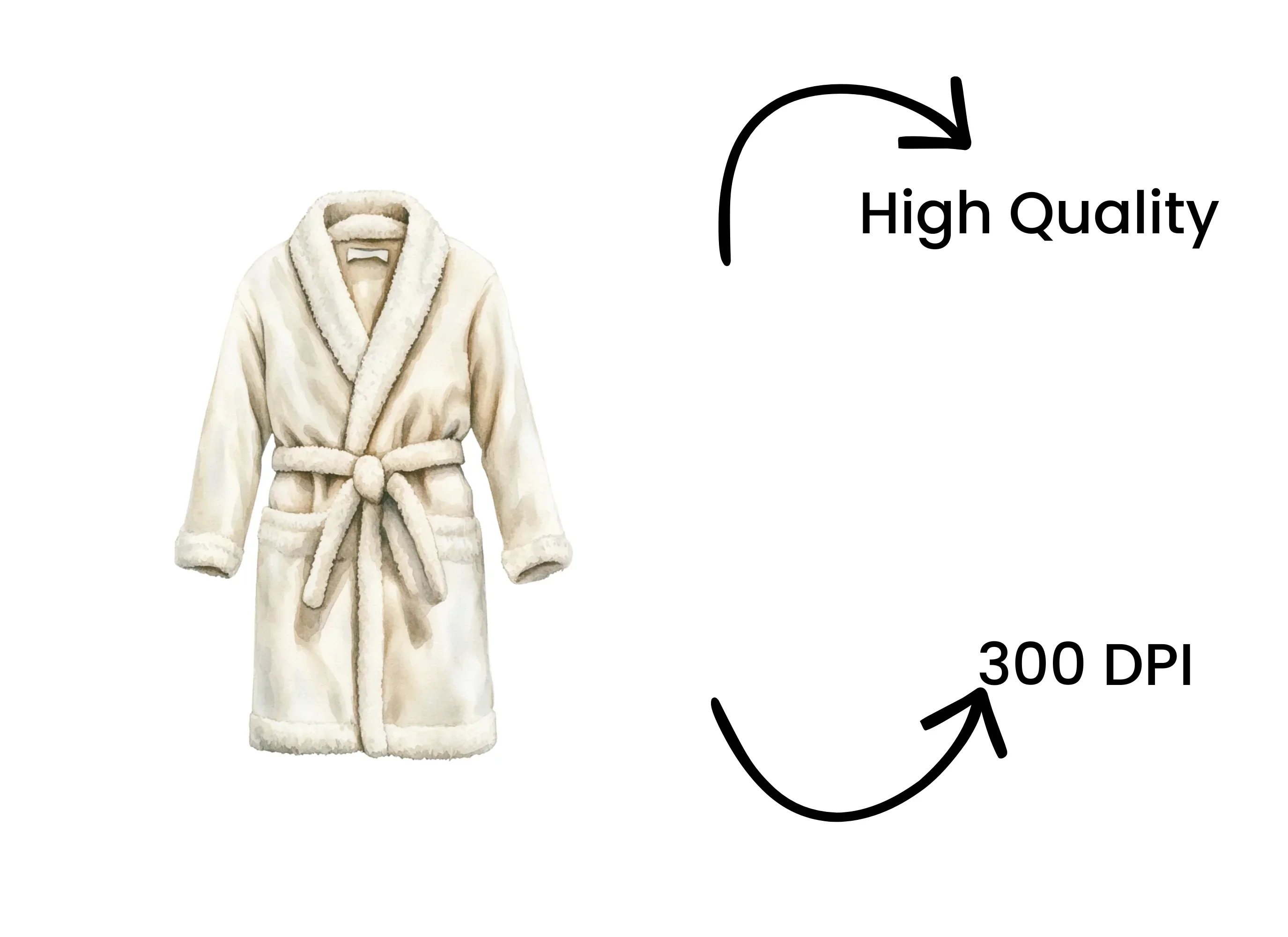 Plush White Robe Clipart Bundle - Image 4