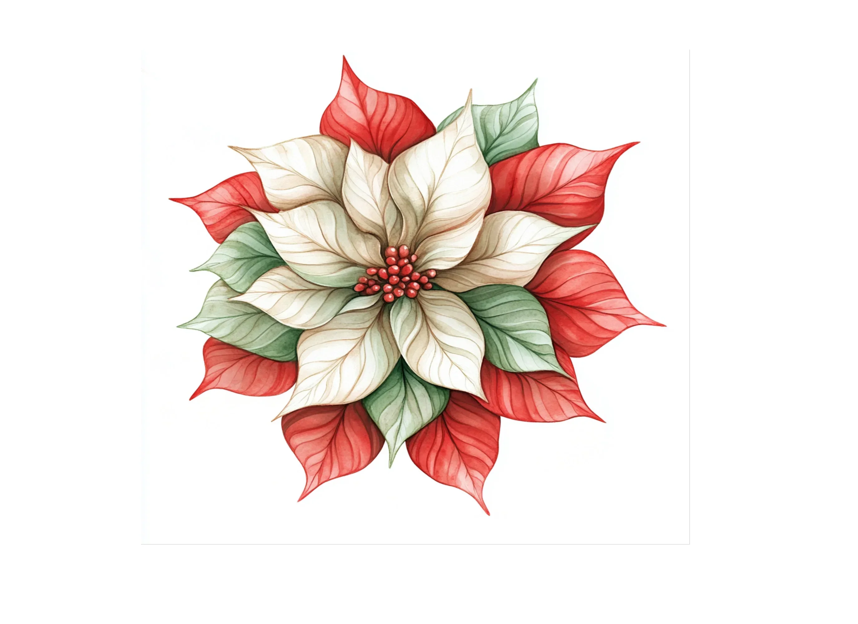 Poinsettia Christmas Flower Clipart Bundle - Image 2