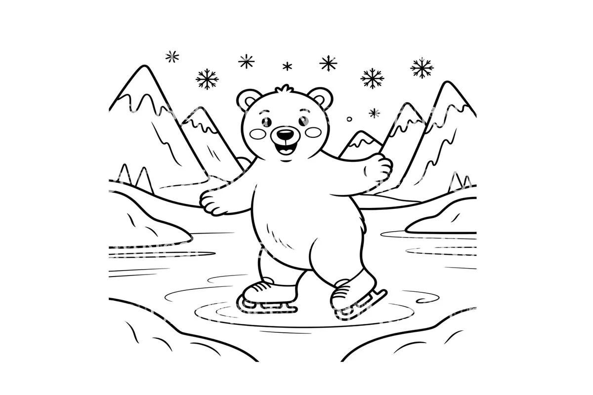 Polar Bear Ice Skating Coloring Books - Image 4