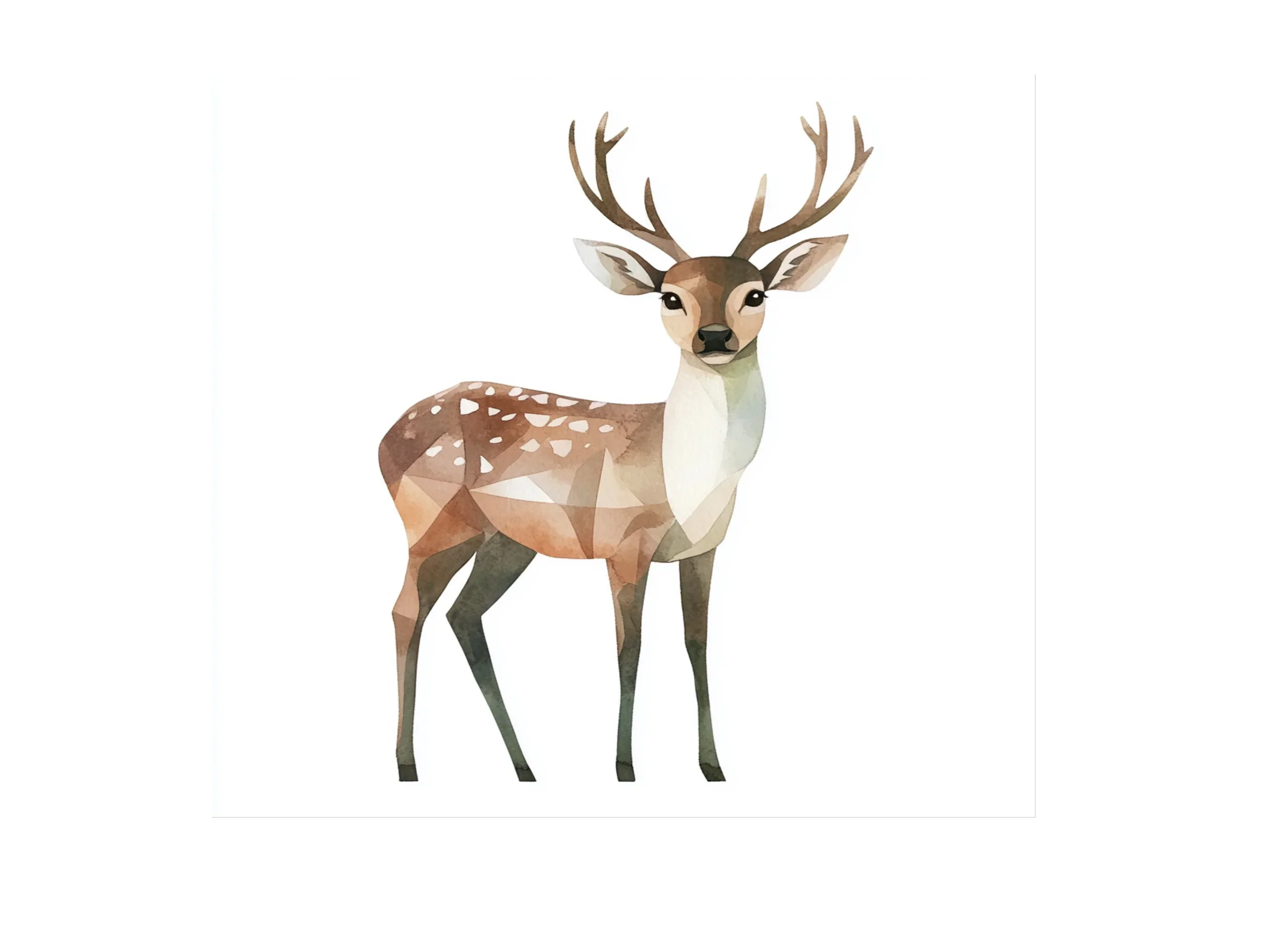 Polygonal Deer Illustrations Clipart Bundle - Image 2